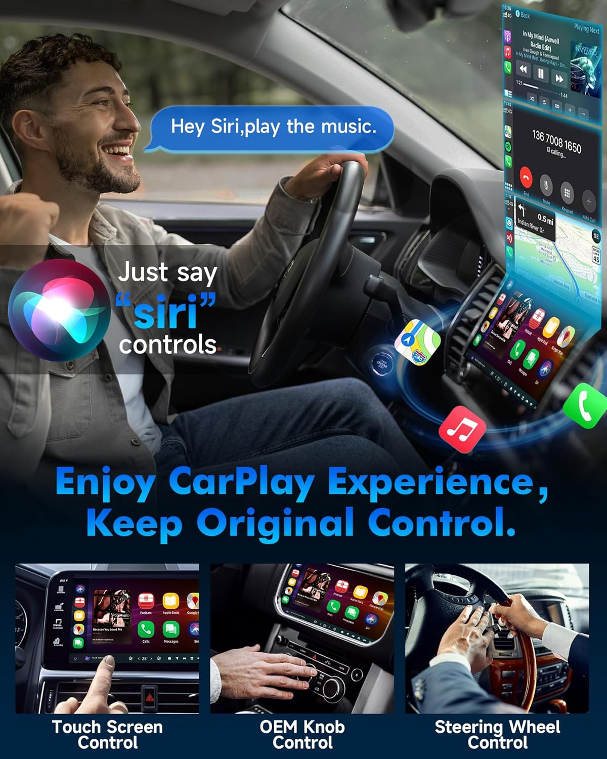 Wireless CarPlay Adapter for iPhone - Plug & Play Wired to Wireless Apple CarPlay Adapter, Fast Auto Connect, Stable & No Delay, Mini Wireless CarPlay Dongle for Cars from 2016 and iPhone iOS, Grey