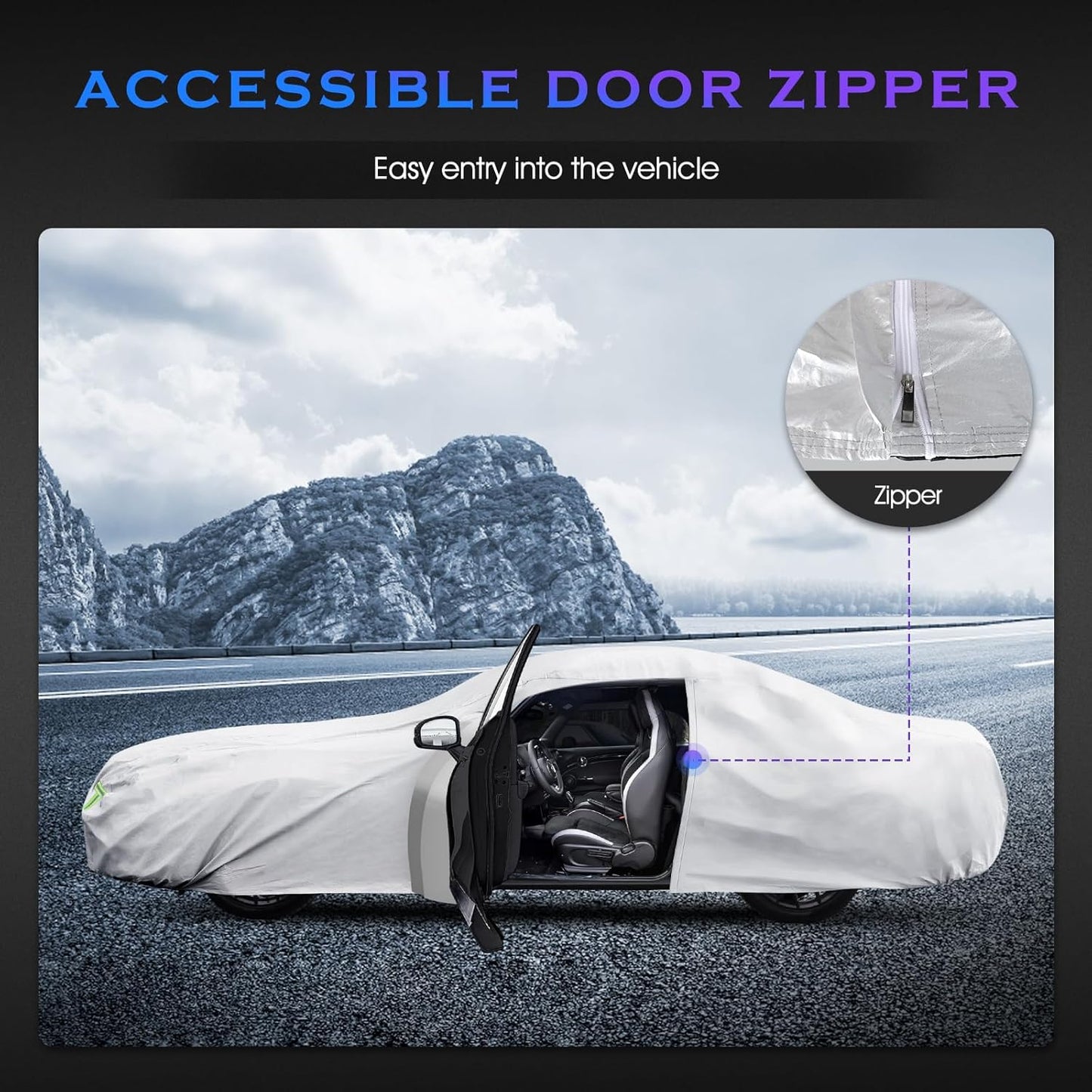 Car Cover Custom Fit for Ford Mustang 1994-2025,Chevy Camaro 2010-2025,6 Layers Truck Cover Waterproof All Weather for Automobiles,Outdoor Full Exterior Cover,Rain, Sun, Wind Protection,Silver