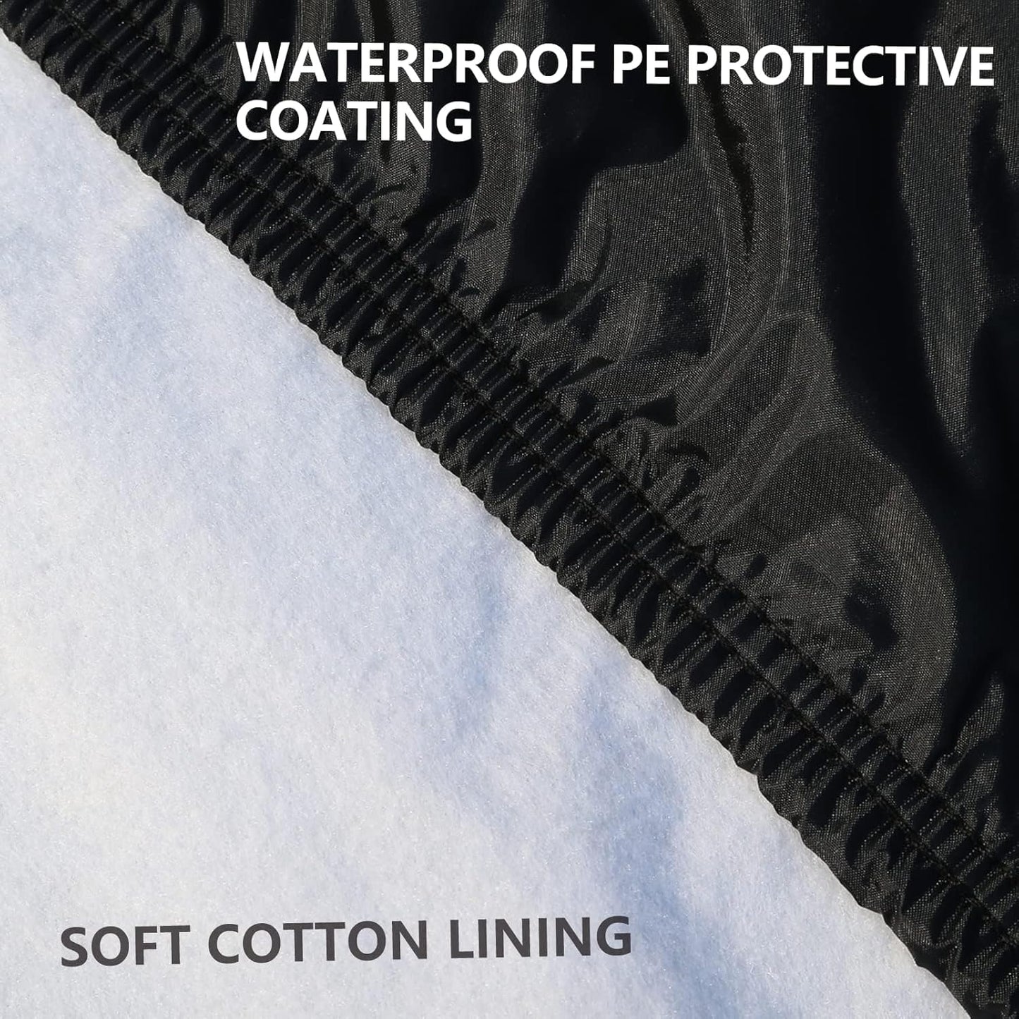 Tecoom Car Cover Waterproof All Weather, Car Covers for Automobiles with Zipper Door, Cotton Backing Car Cover, Windproof Sun UV Hail Protector Car Cover, Universal Fit for Sedan (201"-210")