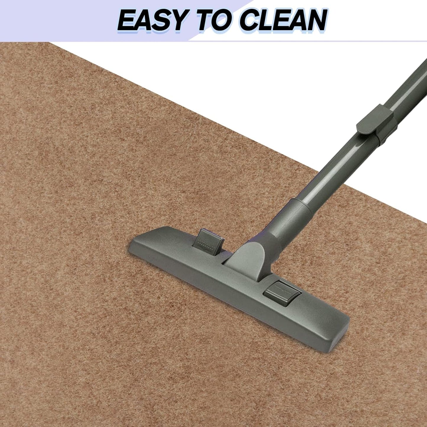 Custom Size Backed Non-Slip Area Rugs Runner, Easy Clean, Waterproof Runner Rugs for Hallway Entryway, Kitchen, Laundry, 4FT x 62FT, Beige