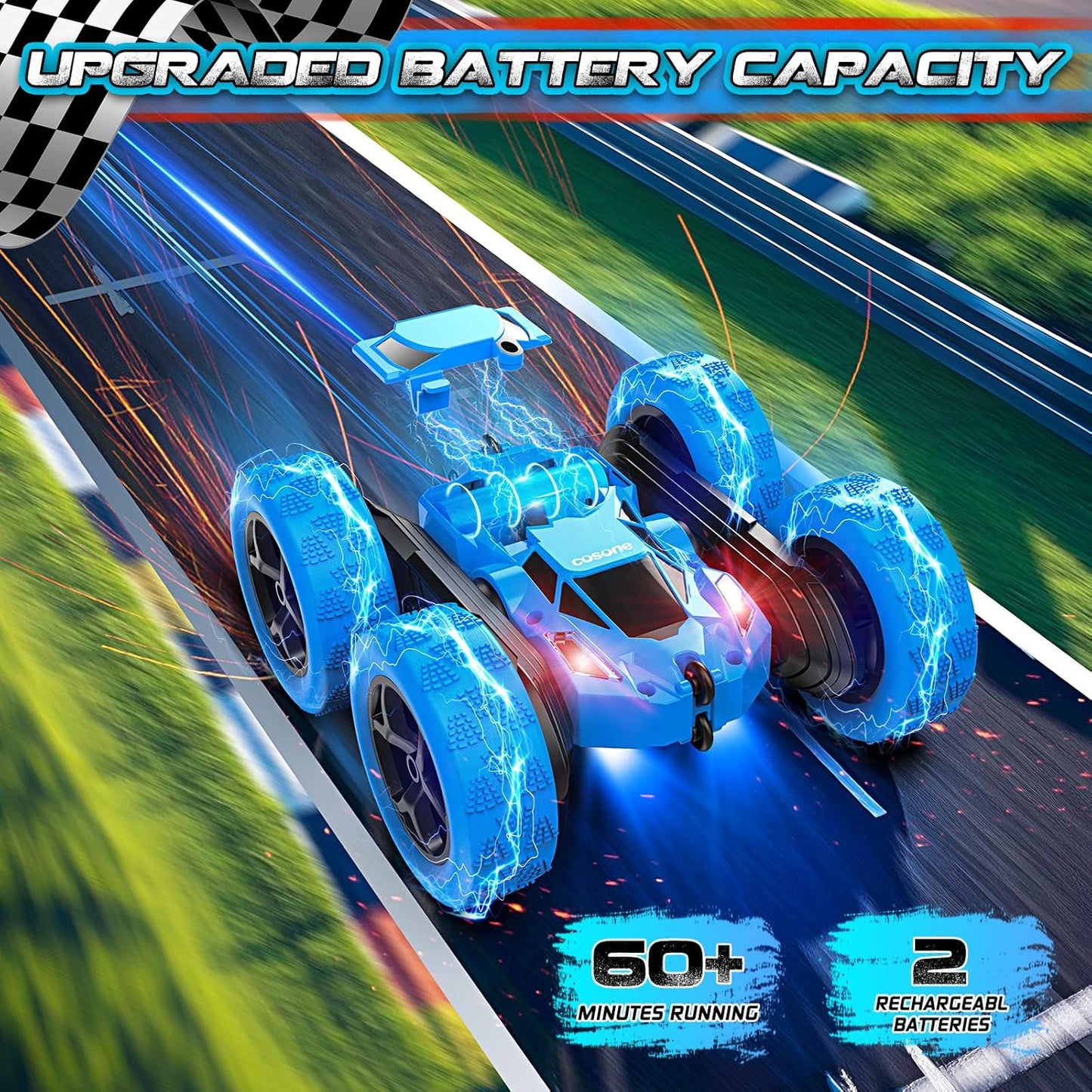 cosone Remote Control Car RC Cars for Kids Toys Rechargeable 360° Rotating 2.4Ghz RC Stunt Car for Kids Birthday Gift for 6 Years Old Boys Toys 6 7 8 9 10 Years Old Boy Gift Ideas