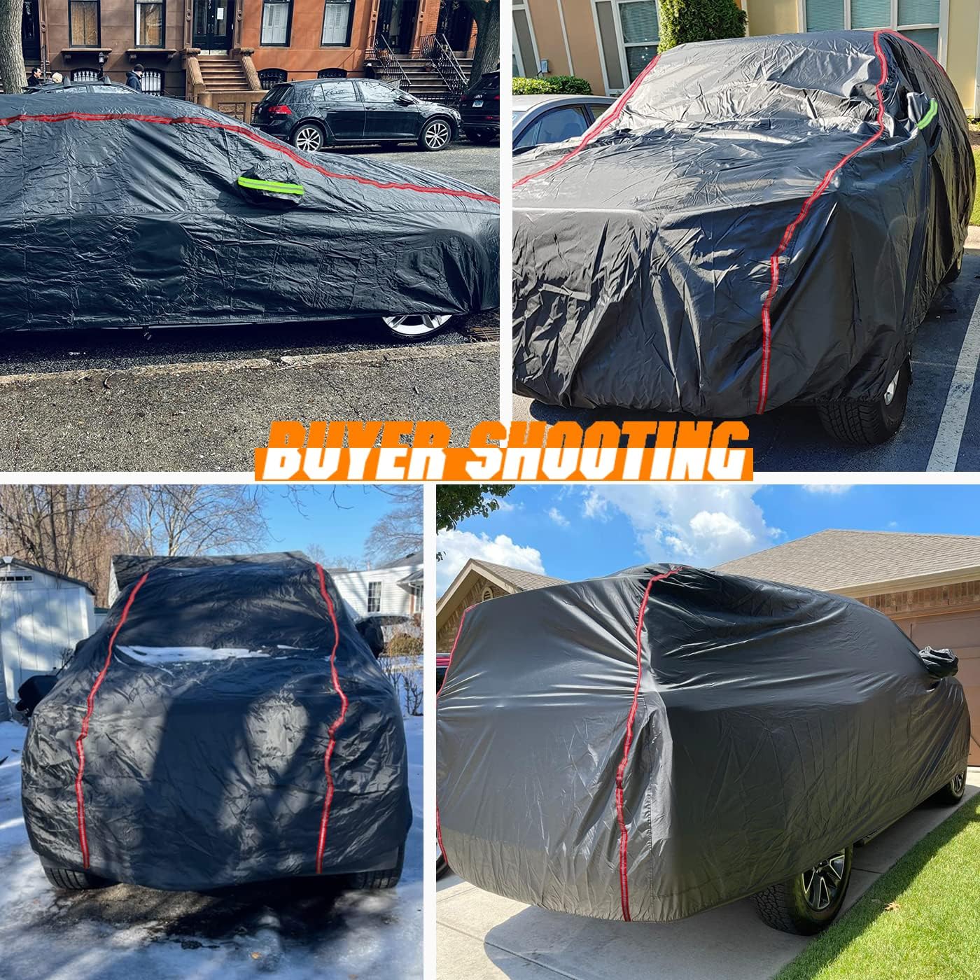 Breathable New Material, Waterproof Car Cover, Locks and Zipper Doors, Sunscreen Waterproof UV Prevention Snowproof Wind and Windproof,Suitable for Indoor Outdoor,for Sedan (197" to 208") B4