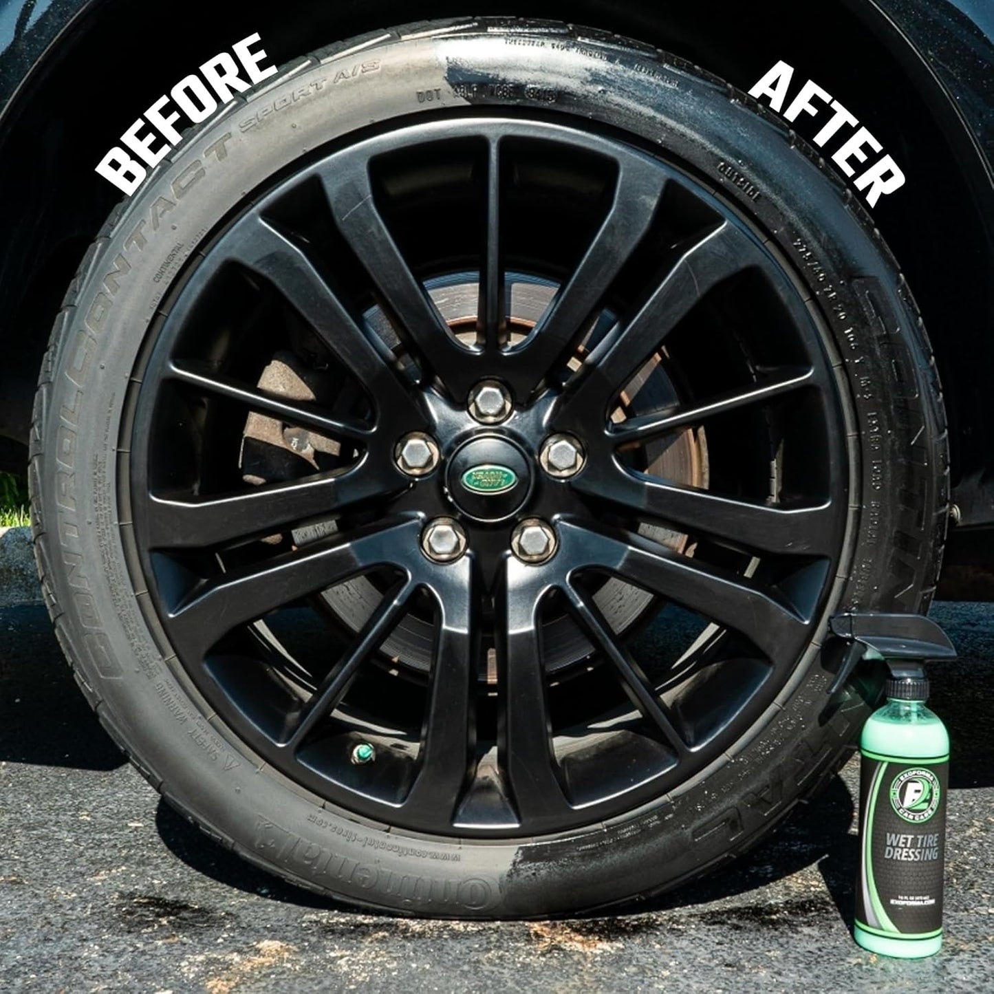 ExoForma Wet Tire Dressing Spray - Extremely High Shine Tire Dressing for That Wet Look - No Sling, Non-Greasy Silicone Formula with UV Protection - Easy to Apply, Minimal Cure Time - 16 fl oz