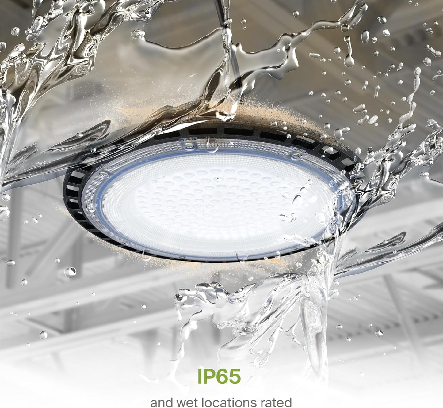 ASD LED High Bay UFO Light Fixture, Commercial Shop Lighting | Plug & Play Cable, IP65 Waterproof, ETL Listed | 100W 18000LM 5000K 100-277V | Warehouse, Garage, Workshop, Barn Lamp | Black, 12 Pack