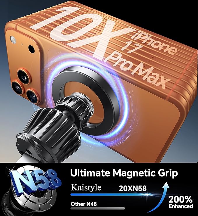 Kaistyle for Magsafe Car Mount【20 Strong Magnets】Magnetic Phone Holder for Car Vent Phone Mount Dash Mounted Holders Air Vent Phone Holder for Car Accessories for Women Men for iPhone 17 Pro Max 16 15
