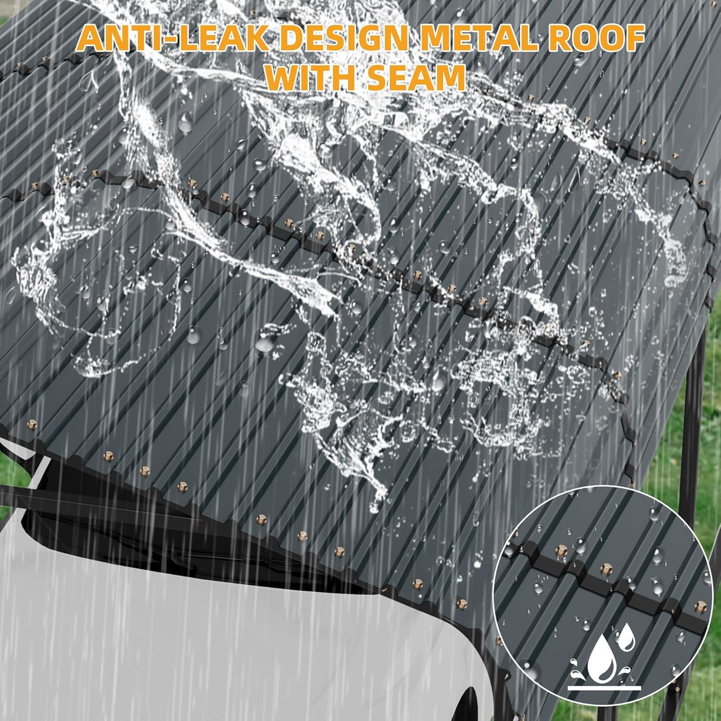 12' x 20' Heavy Duty Metal Carport with Galvanized Steel Roof, Metal Roof Carport with Enhanced Base, Tall Metal Carport Kits Garage for Tractors, Pickup, Boat, Car