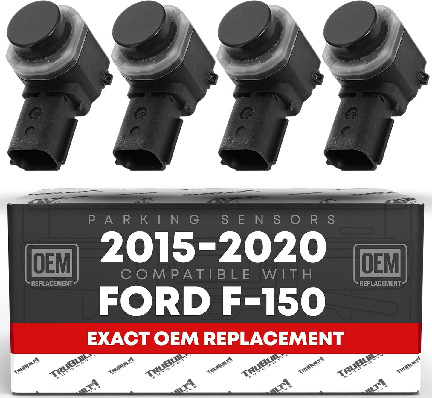 T1A Car Parking Sensors, 4 Pieces - Compatible with 2015-2020 Ford F-150 Super Duty - Front or Rear Bumper Parking Aid Sensor, Backup Reverse Parking Assist Kit - OEM FL3-Z15K859-AAPTM, HC3Z15K859A