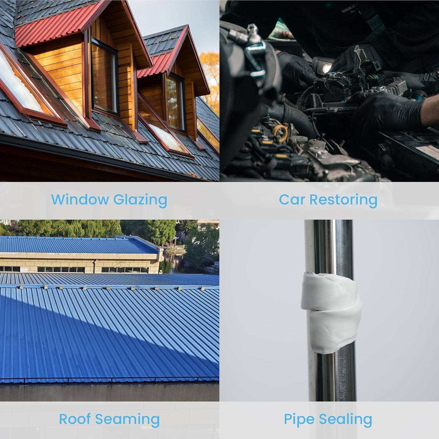 Butyl Sealing Tape Black, 1" x 30' x 1/8" Plumbers Putty Tape, RV Window Sealant and Caulking, Waterproof Butyl Tape Rubber Tape to Seal RV, Boat, Home Pipes and Car Windows Leaks, 4Rolls