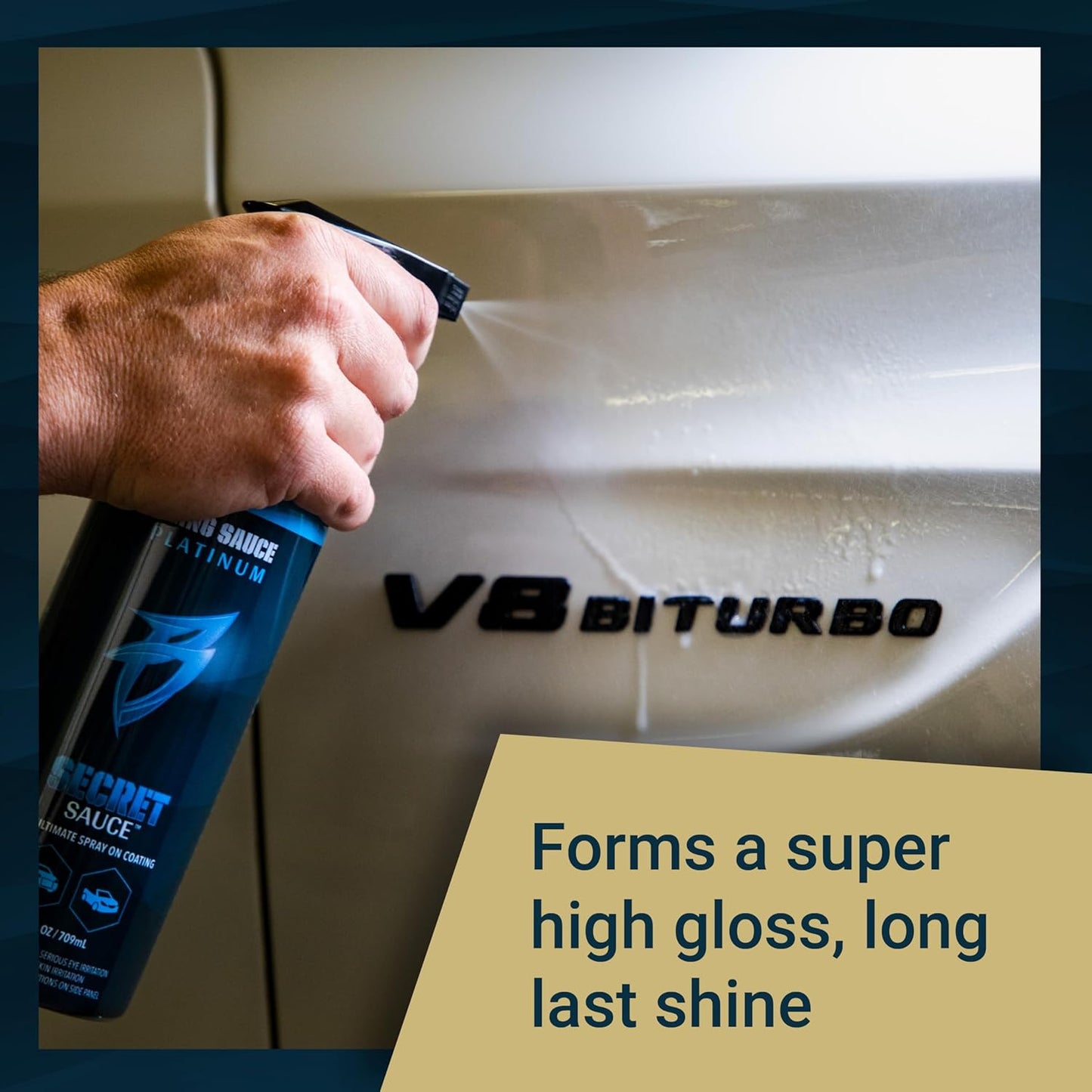 Bling Sauce Platinum: Secret Sauce, High-End Ceramic (Si02) Coat plus Surface Protection with High Gloss Shine, 24oz, for Painted Surfaces, Cars, Trucks, Motorcycles