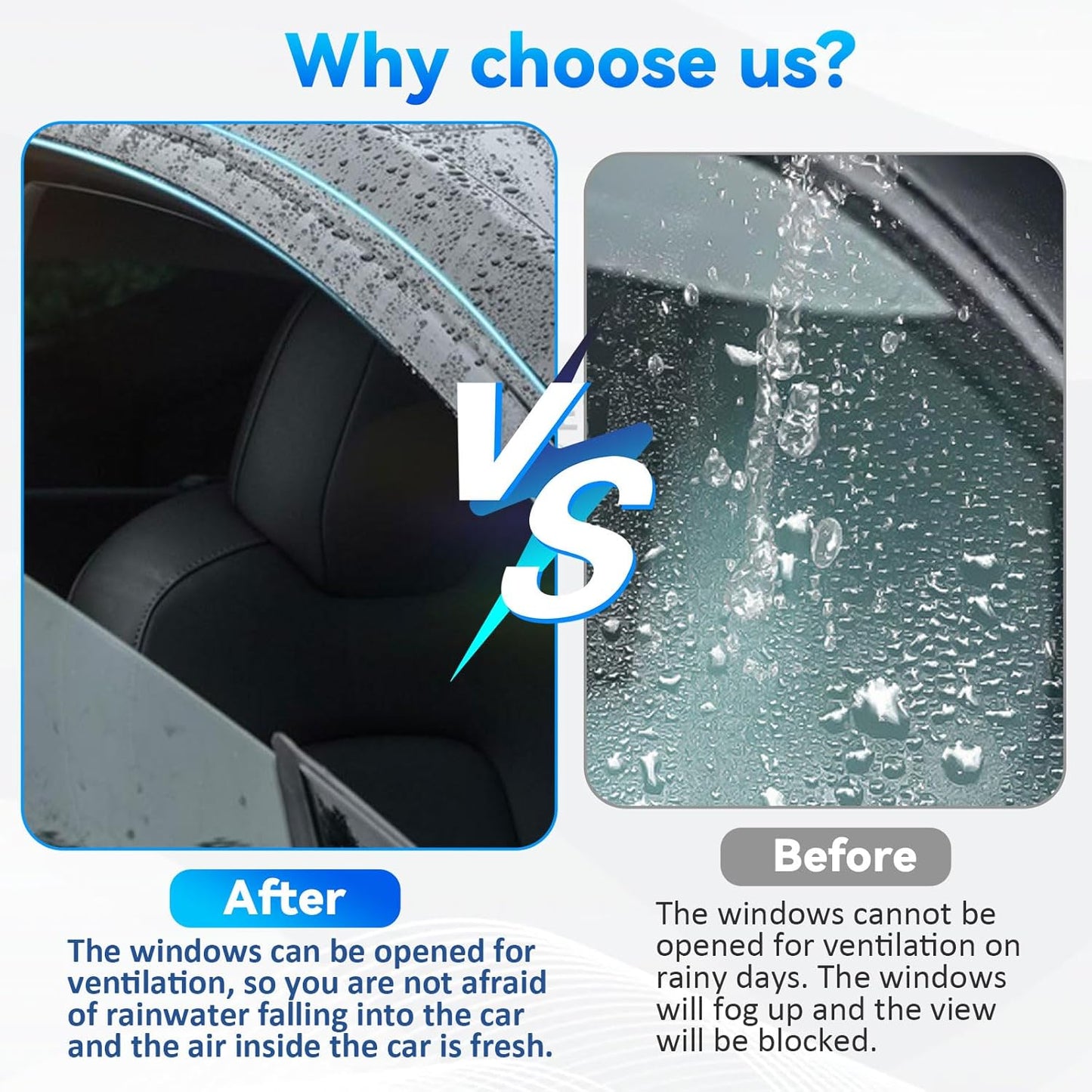 4pcs Front+Rear Smoke Tint Sun/Rain Guard Outside Mount Tape-On Vent Window Visors Compatible with 13-22 Encore/Trax