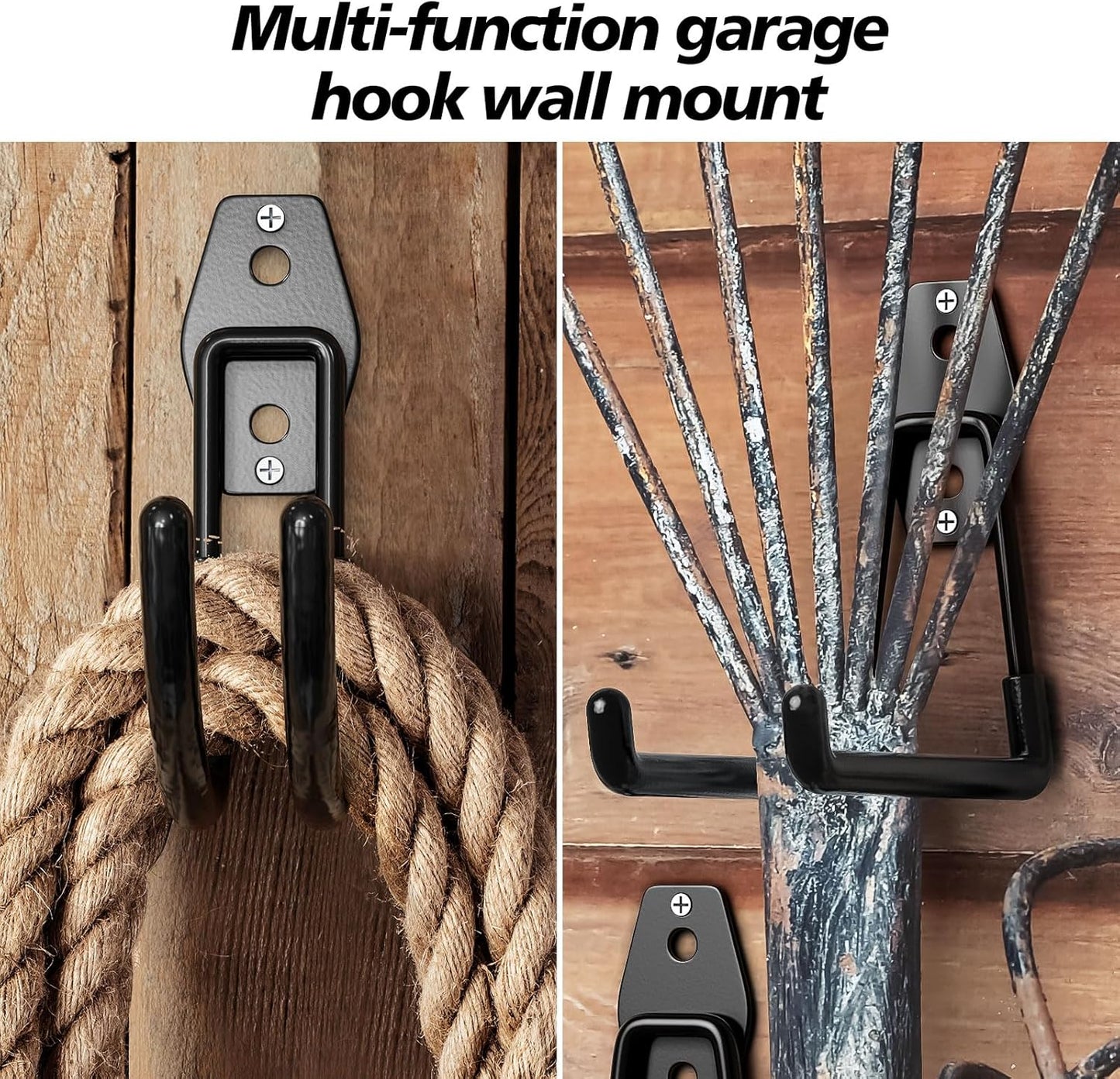 30 Pack Heavy Duty Garage Hooks,Solid Steel Wall Mount Hangers,with Anti-Slip Coating,for Hanging and Organising Ladder,Bike,Ropes,Broom,Garden,Yard and Power Tools