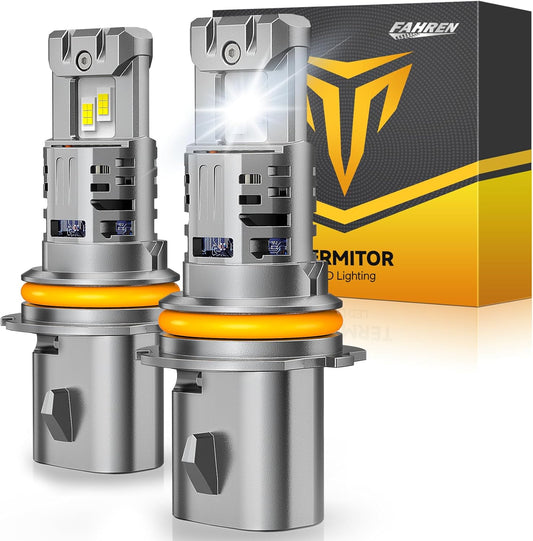 FAHREN 9007/HB5 led Bulbs, (1,000%) 10X Brighter 60,000LM Ultra Brightness, 6500K Cool White, IP68 Waterproof, Plug and Play, Latest & Brightest 9007 Fog Bulbs, 1:1 Min Size,Pack of 2 HID