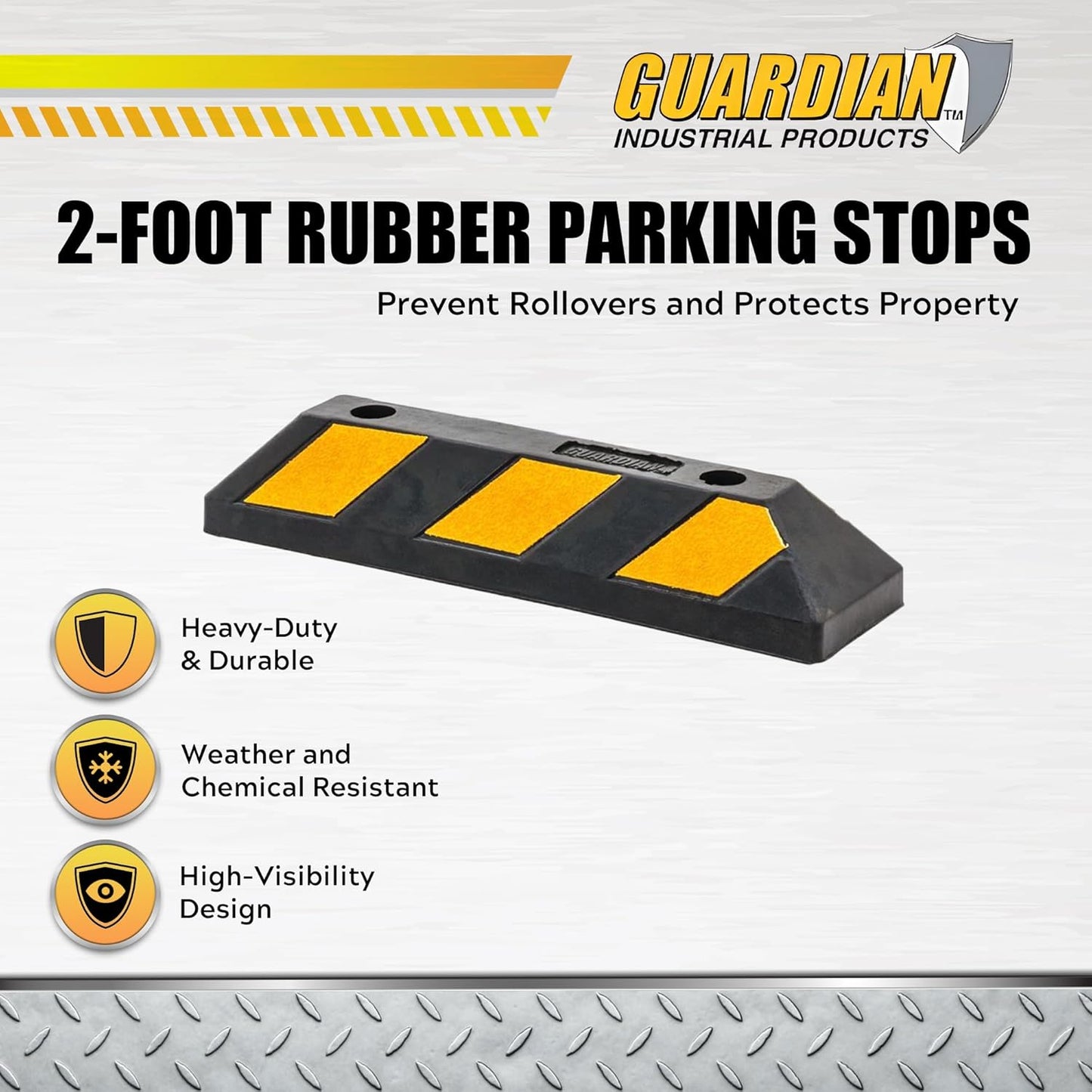 Guardian Heavy Duty Rubber Parking Curb - 22" Long