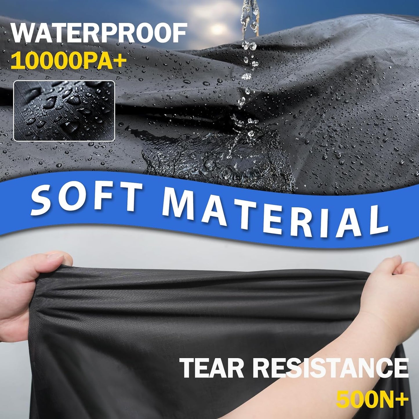 Motorcycle Cover for Harley Davidson Touring Models Road King, Road Glide, Street Glide, Electra Glide, Heritage Classic, Low Rider and More - Waterproof Motorcycle Cover Outdoor Storage