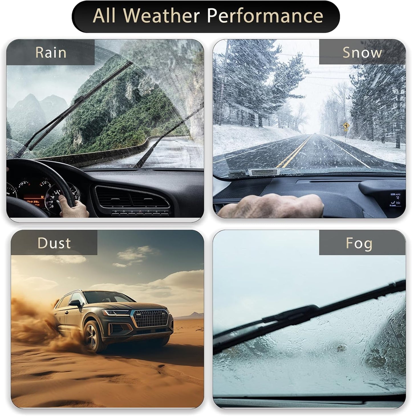 Windshield Wipers - 28"+20" Wiper Blades, Compatible with Audi A8, Q7, S8, SQ7 Windshield Wiper Blades, Double Service Life (Set of 4)