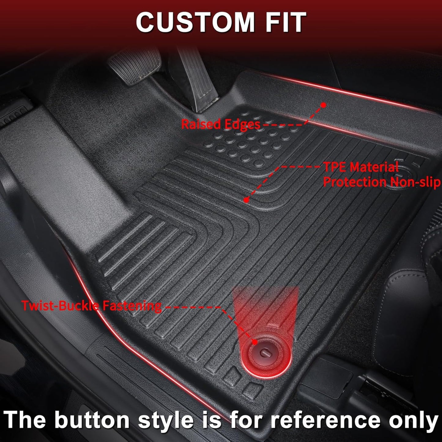 All Weather Floor Mats and Cargo Liners Set Fit for Camry 2007 2008 2009 2010 2011 TPE Car Mats Waterproof Anti-Slip Rubber Trunk Liners Camry Accessories