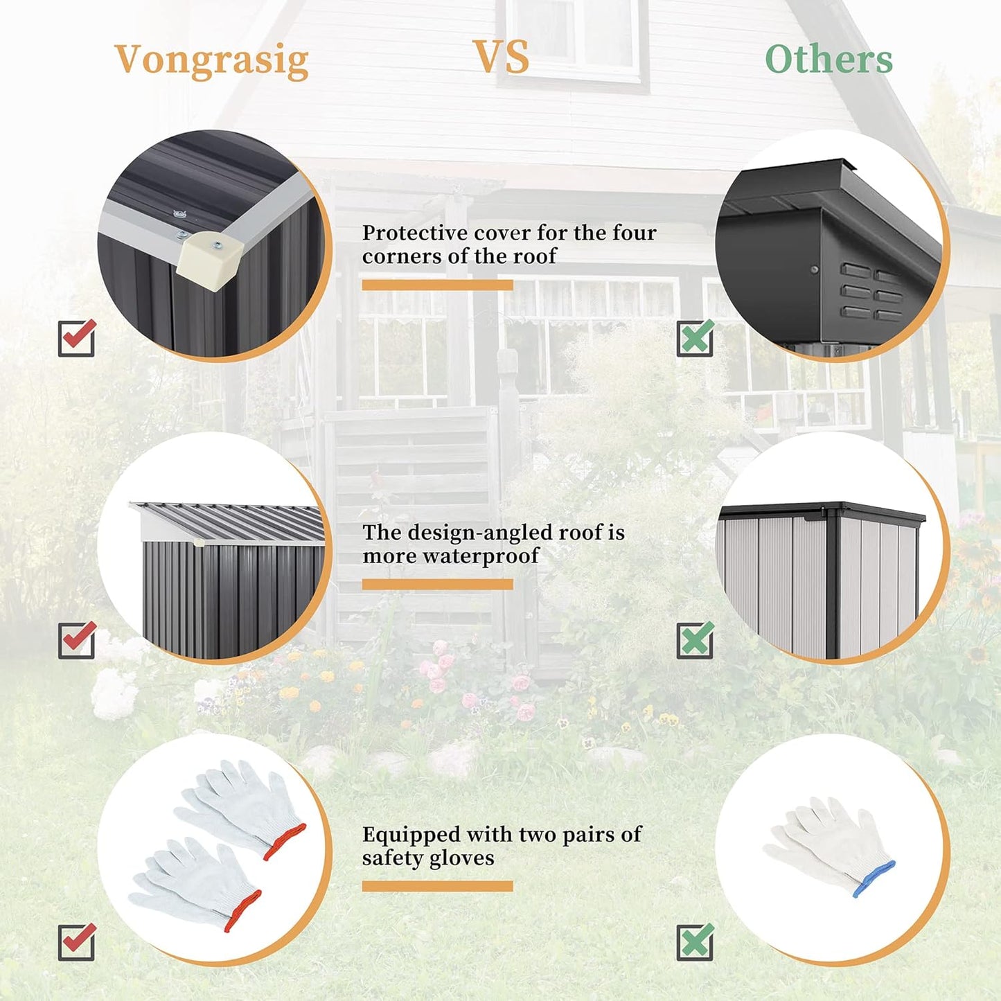 Vongrasig Outdoor Storage Shed, 6 x 4 FT Outside Metal Garden Shed with Window and Lockable Door, Waterproof Tool Shed for Backyard Patio, Lawn and Garden (Dark Gray)