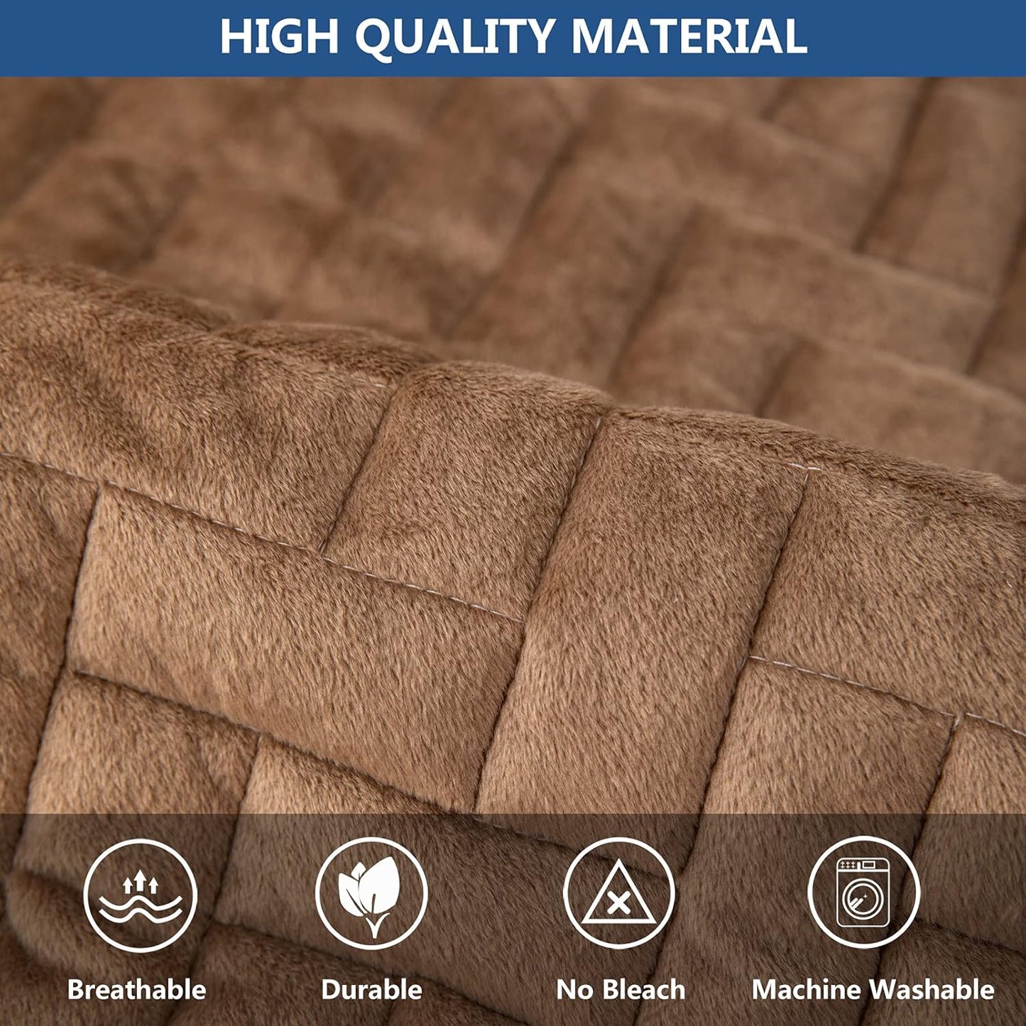 Eismodra Couch Cover,Sectional Couch Covers,Sofa Covers for 3 Cushion Couch,Anti-Slip Sofa Slipcovers for Dogs Cats Kids Loveseat Recliner L Shaped Armrest Backrest,Brown 36''x82''(Only 1 Piece)