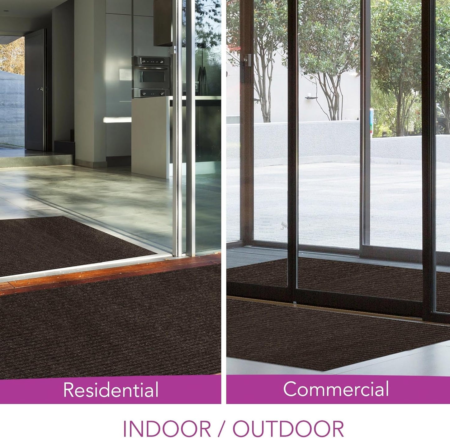 iCustomRug Spartan Weather Warrior Duty Indoor/Outdoor Utility Ribbed in 3ft,4ft,6ft Widths 70 Custom Sizes with Natural Non-Slip Rubber Backing 4'X44' in Brown