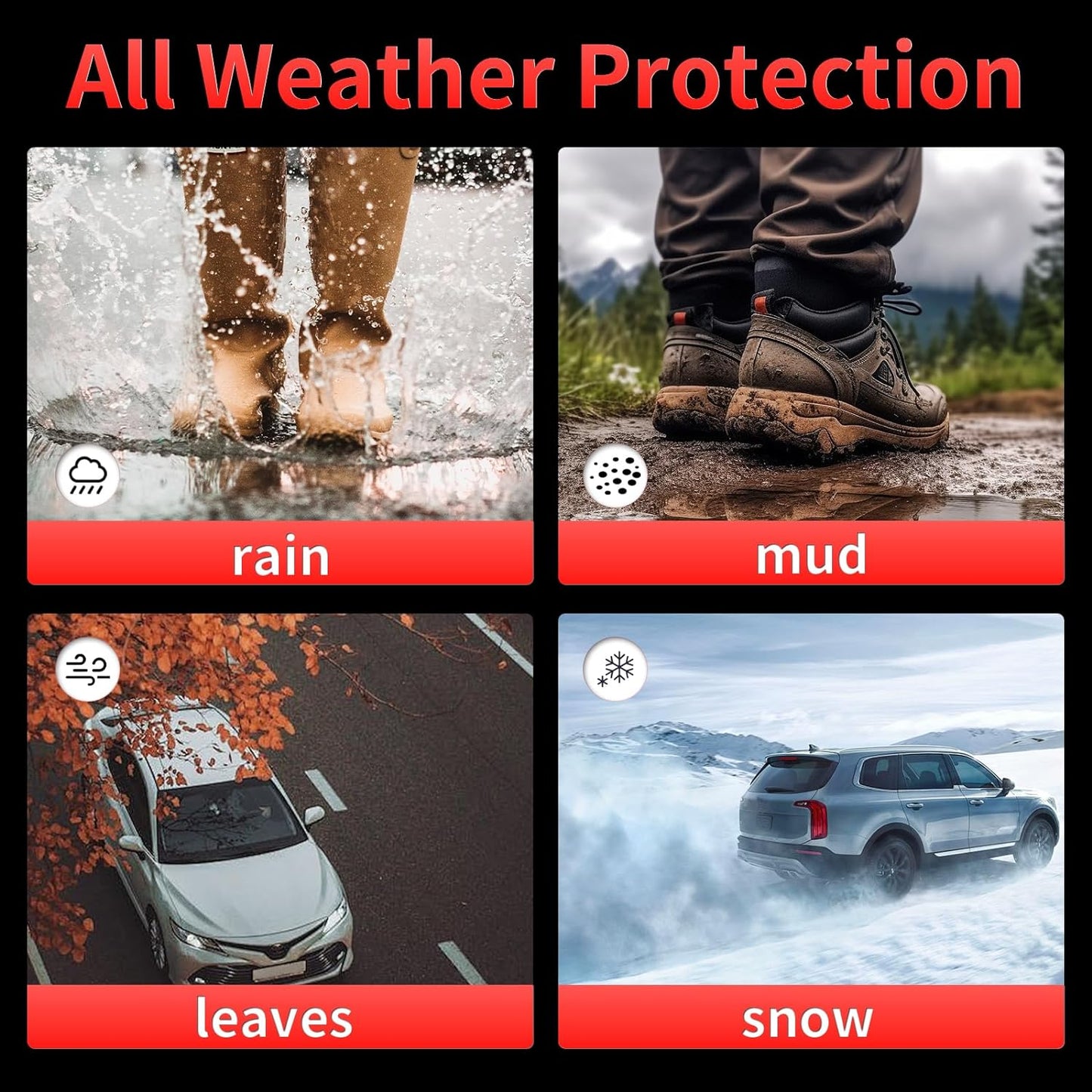 Wayhigh-All Weather Floor Mats & Cargo Liner Set for 2016-2024 2025 Chevy Malibu,Custom Fit TPE Heavy Duty Car Mats Chevy Malibu Accessories - Black