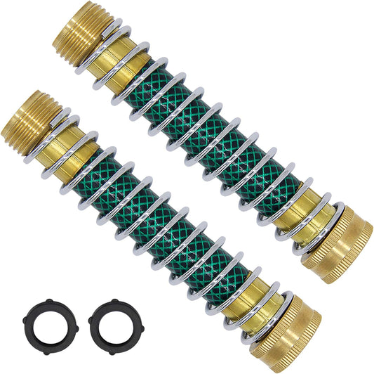 Garden Hose Extension Adapter, Hose Kink Protector with Coil Spring, 2 Pack