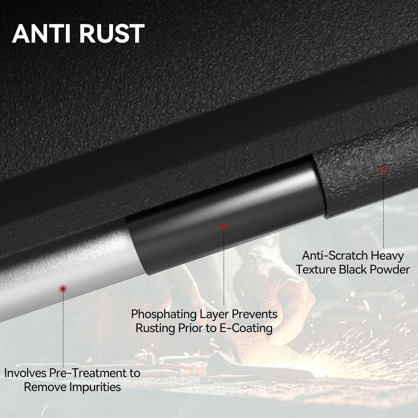 YITAMOTOR Drop Running Boards Compatible with 2007-2018 Chevy Silverado/GMC Sierra 1500 Crew Cab, 2007-2019 2500HD 3500HD Crew Cab Carbon Steel Side Steps Nerf Bars Rails