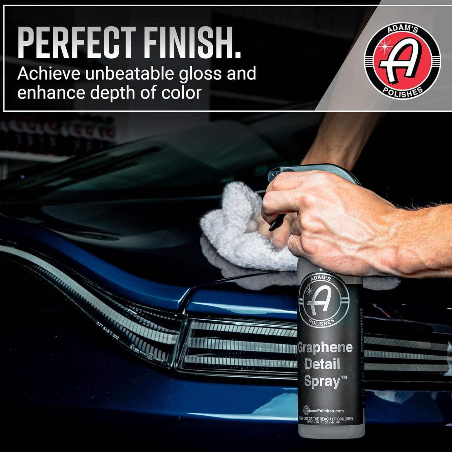 Adam's Polishes Graphene Detail Spray (Gallon) - Extend Protection of Waxes, Sealants, & Coatings | Waterless Detailer Spray For Car Detailing | Clay Bar, Drying Aid, Add Ceramic Graphene Protection