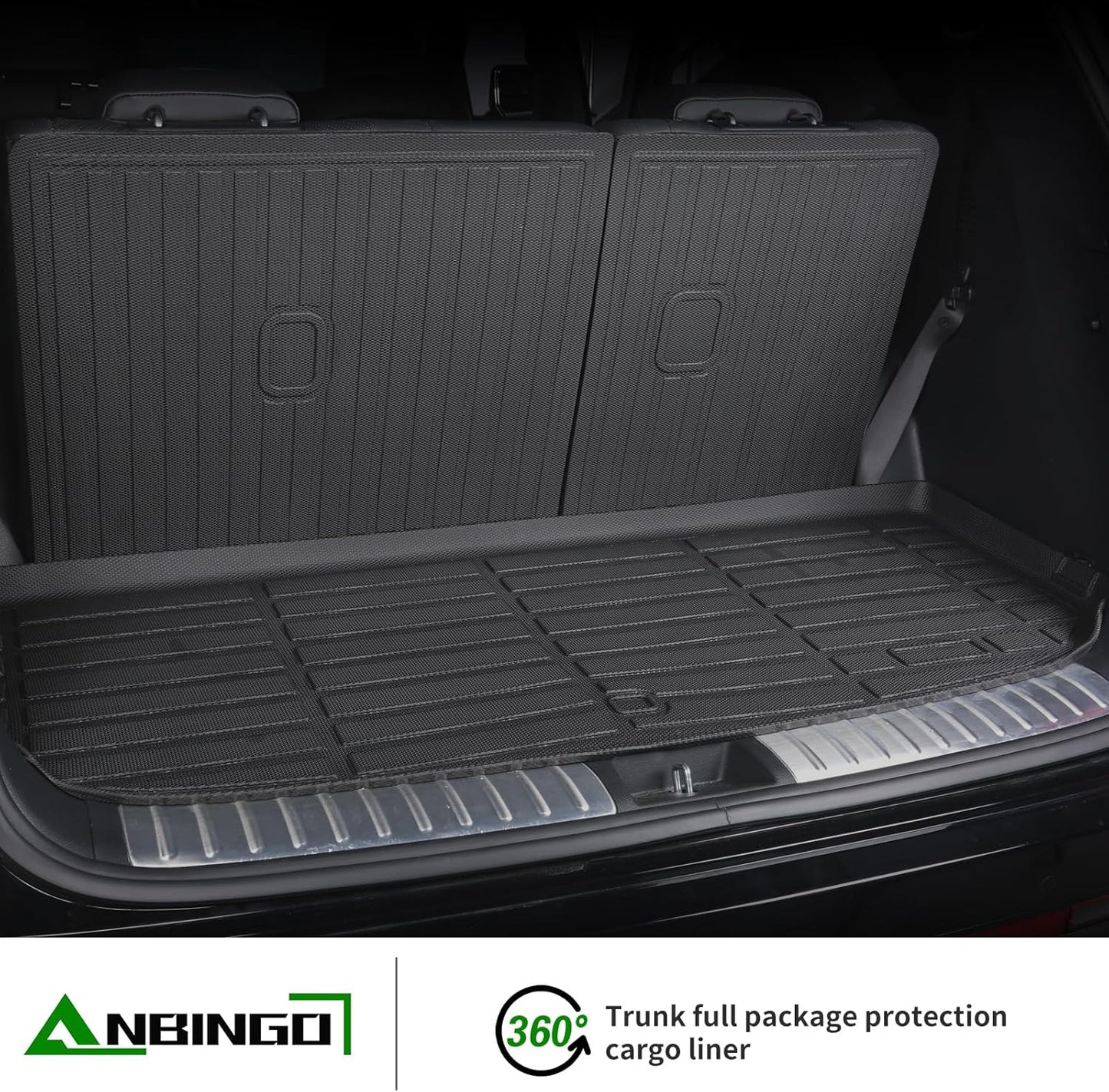 ANBINGO® Floor Mats & Seatback Cargo Liner for 2025 CX-50 Hybrid | All Weather TPE CX50 Floor Liners | 1st & 2nd Row Custom Mats Full Set | (Velcro Tape Fixed Backseat) CX50 Accessories - Black