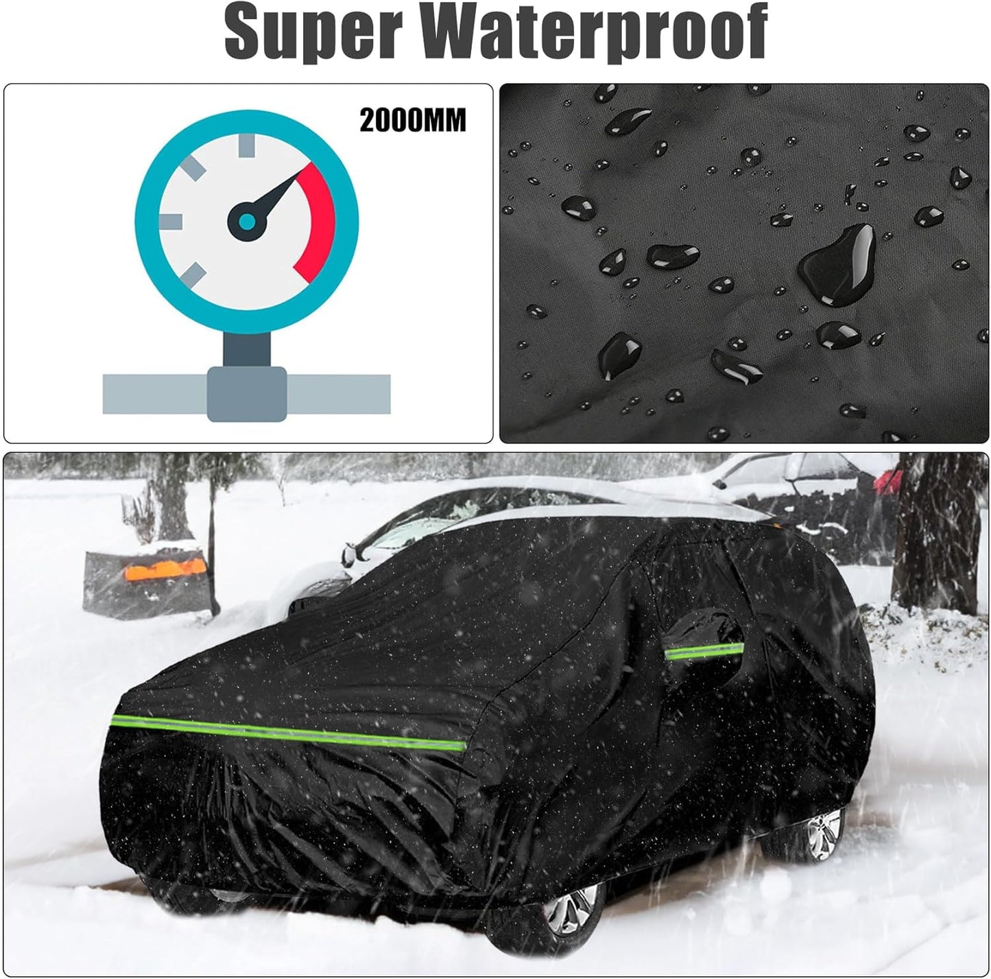 Waterproof Car Cover Compatible with Toyota Corolla Cross 2022-2025, Black 210T Inside Cotton Cover with Door Zippers for Snow Rain Dust Outdoor Protection
