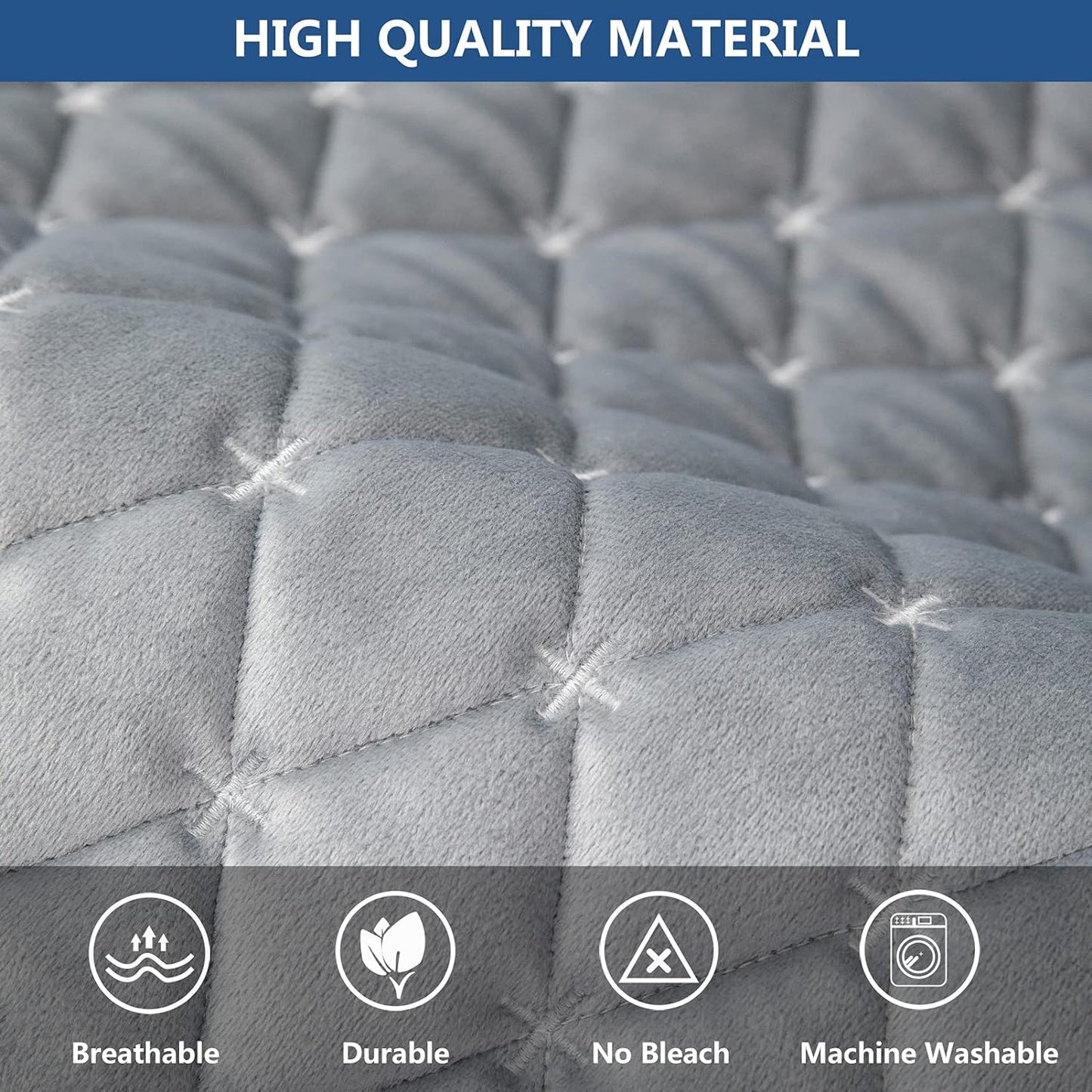 Eismodra Couch Cover,Sectional Couch Covers,Sofa Covers for 3 Cushion Couch,Anti-Slip Sofa Slipcovers for Dogs Cats Kids Loveseat Recliner L Shaped Armrest Backrest,Light Gray 43''x70''(Only 1 Piece)