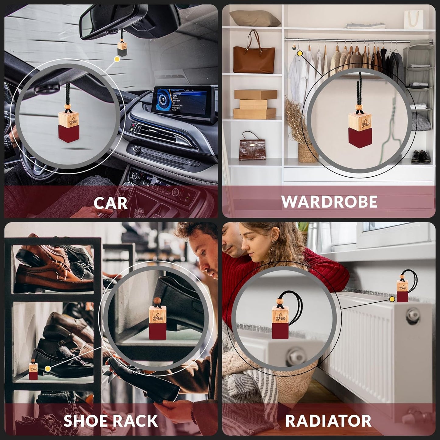 Carat Rouge Car Air Freshener for Women | Baccarat Rouge 540 Car Scents for Women | Car Fragrances - Carat Rouge by Perfa, Maroon