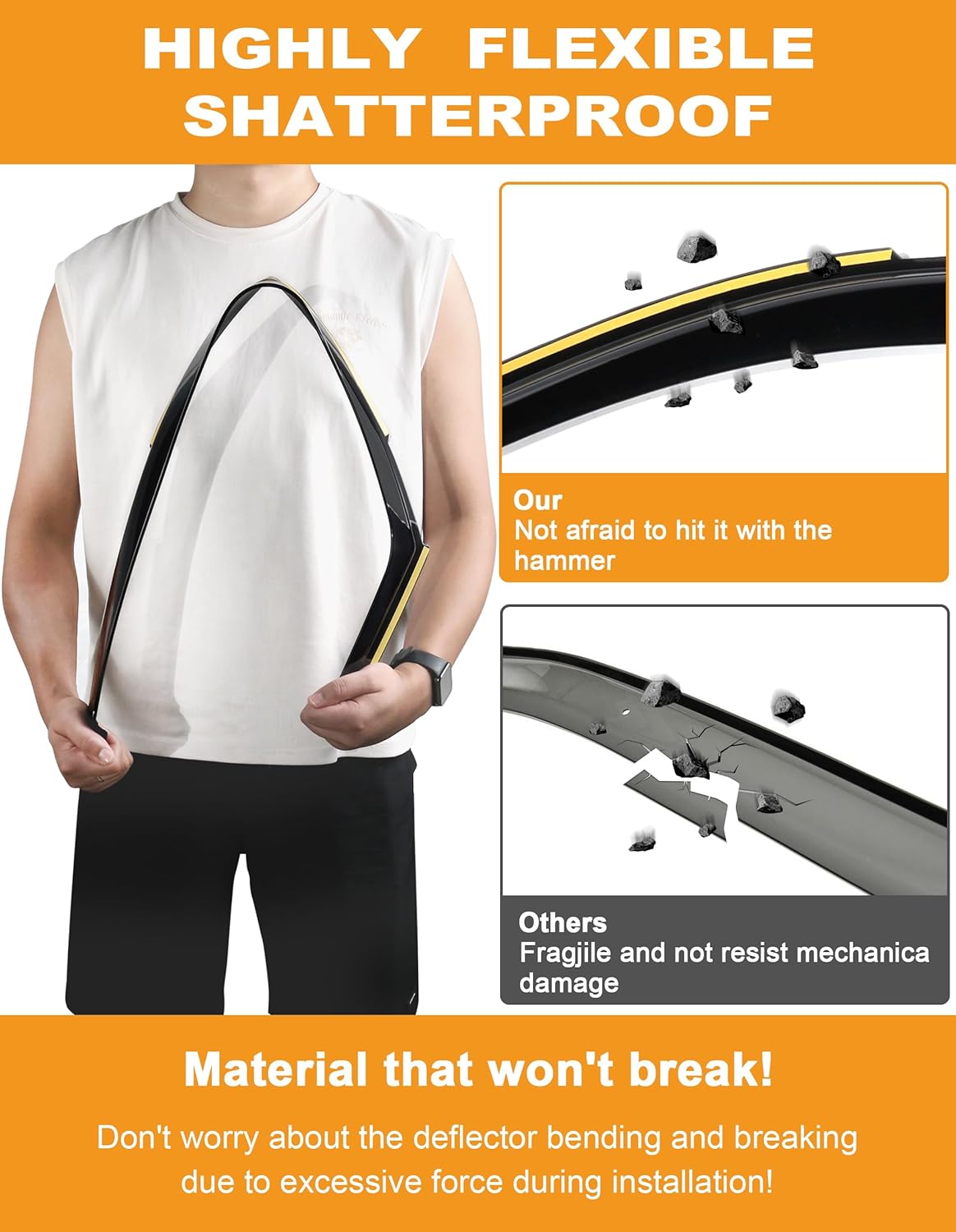 in-Channel Window Rain Guards Fit for Truck Toyota Tacoma 2024 2025 Double Cab with 4 Full-Size Doors Extra Durable Window Deflectors Vent Visors Shades Car Accessories Visors Rain Guards