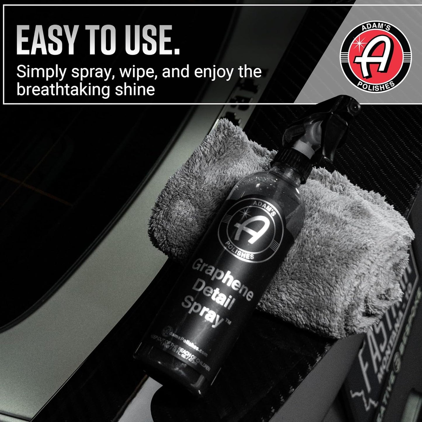 Adam's Polishes Graphene Detail Spray (Gallon) - Extend Protection of Waxes, Sealants, & Coatings | Waterless Detailer Spray For Car Detailing | Clay Bar, Drying Aid, Add Ceramic Graphene Protection