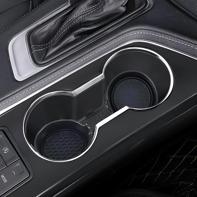 Amooca Car Cup Coaster Universal Automotive Waterproof Non-Slip Cup Holders Sift-Proof Spill Holder Car Interior Accessories 4 Pack Black