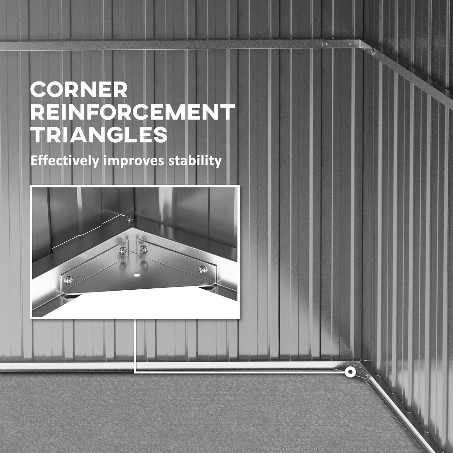 Outsunny 11' x 6' Outdoor Storage Shed, Galvanized Metal Utility Garden Tool House, 2 Vents and Lockable Door for Backyard, Bike, Patio, Garage, Lawn, Light Gray