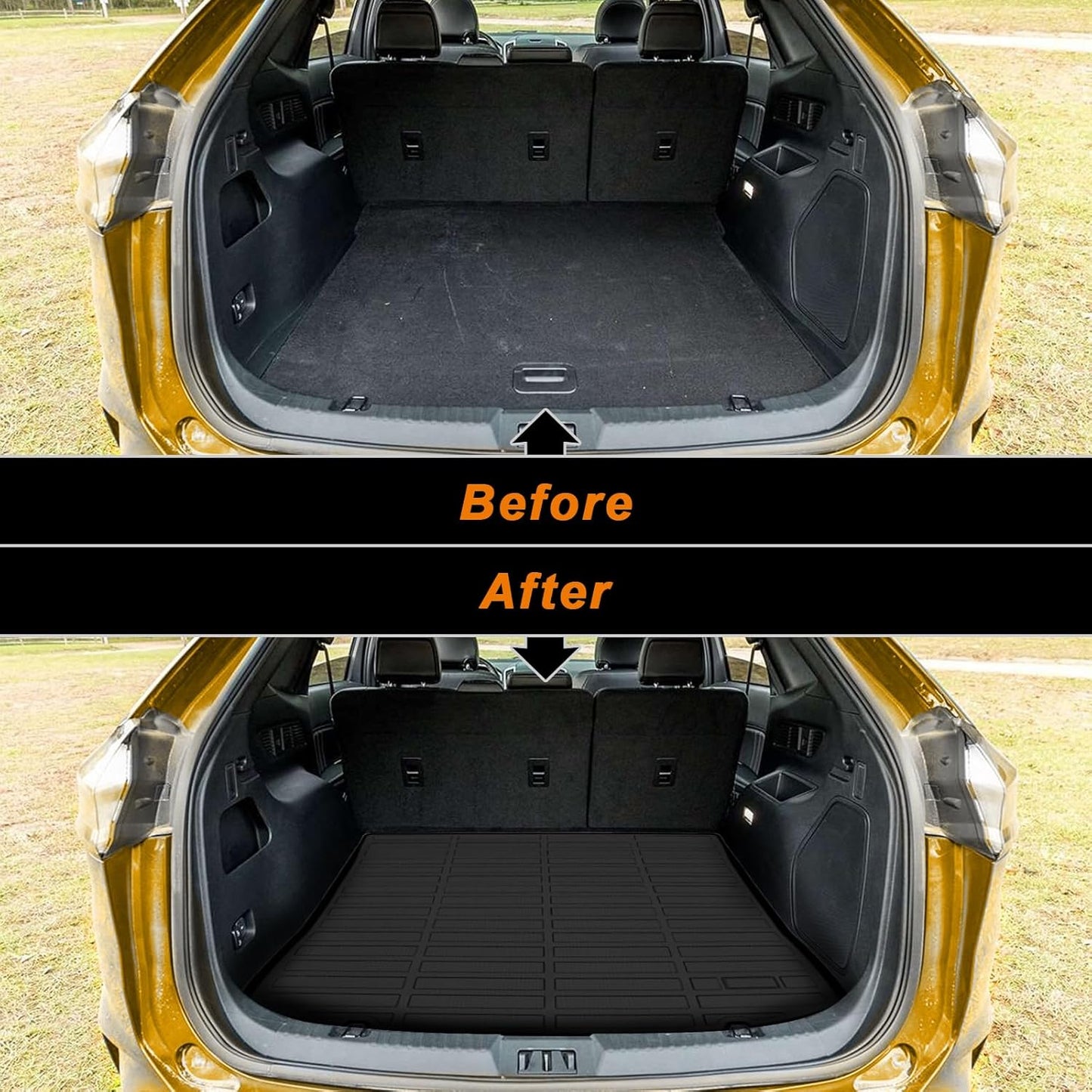 Binmotor-Floor Mats & Cargo Liner Set for Ford Edge 2024 2023 2022-2015, All Weather Car Mats for Ford Edge Rubber Mat Floor Liners Rear Cargo Mat Custom Fit for Edge Accessories