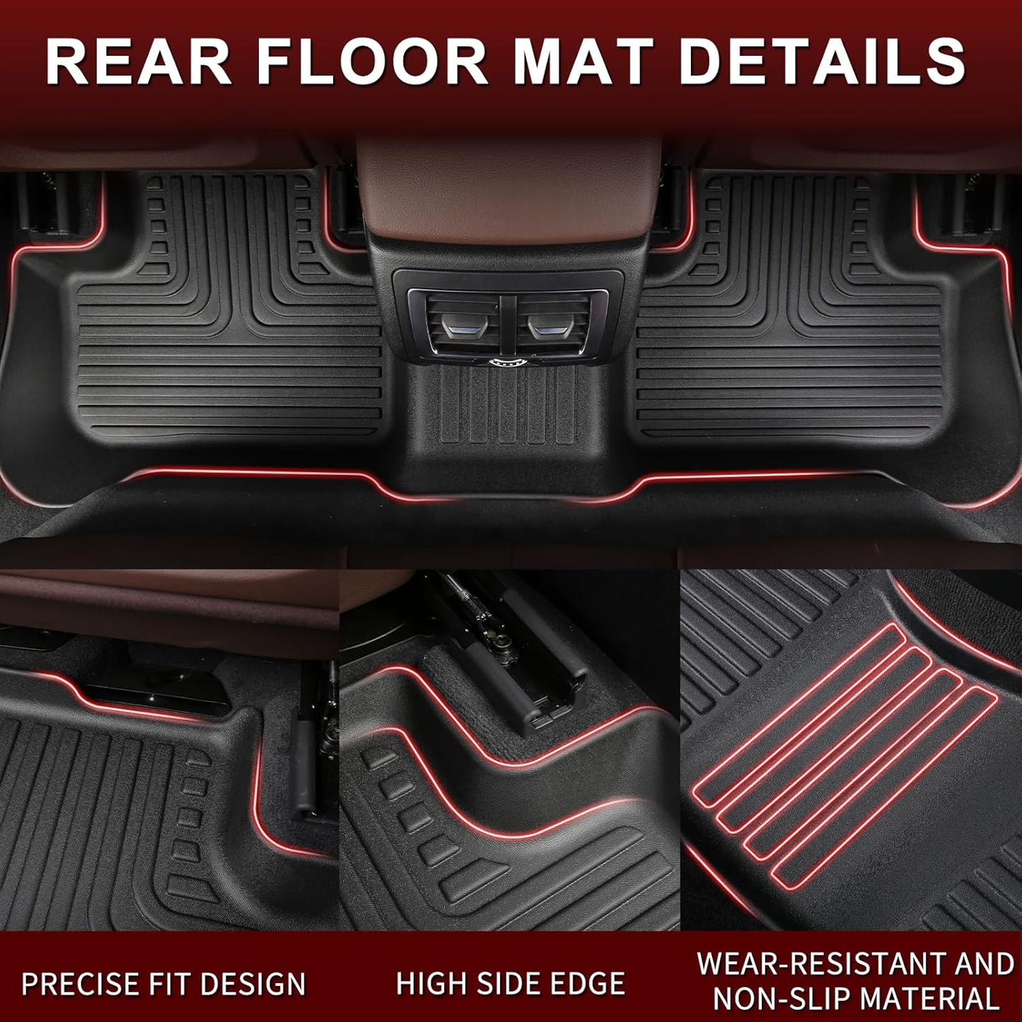 Wayhigh-All Weather Floor Mats and Cargo Liners Set Fit for Mazda CX-50 Hybrid 2025 TPE Car Mats Waterproof Anti-Slip Rubber Trunk Liners CX-50 Accessories