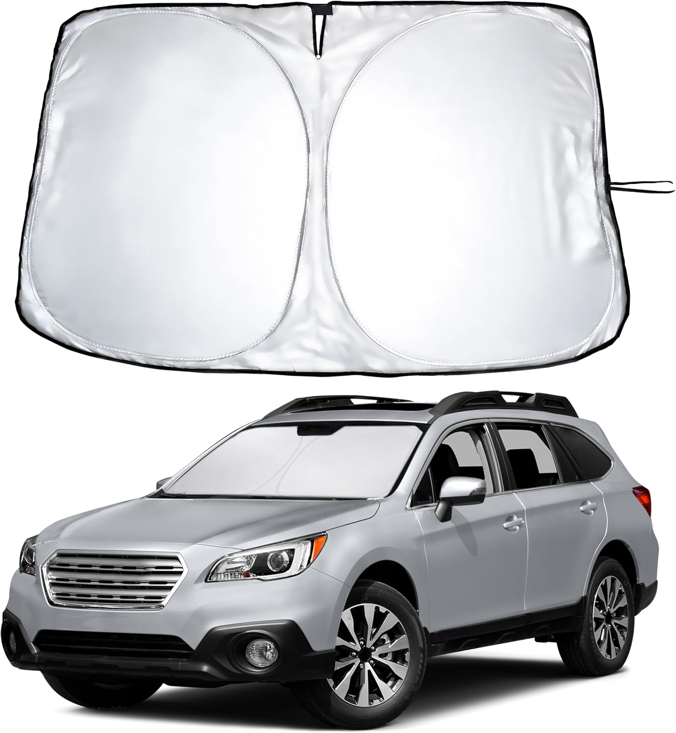 for Subaru Outback 2015-2019 Windshield Sunshade - EcoNour 240T Polyester Material Cars Sun Visor Reflector Blocks UV Rays - Foldable Sunshade Interior Protection-Subaru Outback Accessories