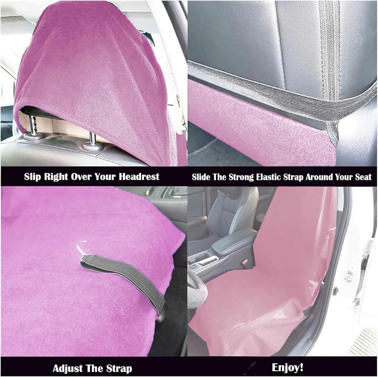 Car Seat Cover Protector Front Seats,for Gym Workout,Running,Swimming,Beach and Hiking,Waterproof Sweat Towel Bucket Seat Covers for Cars SUV Trucks (Pink, 2Pcs)