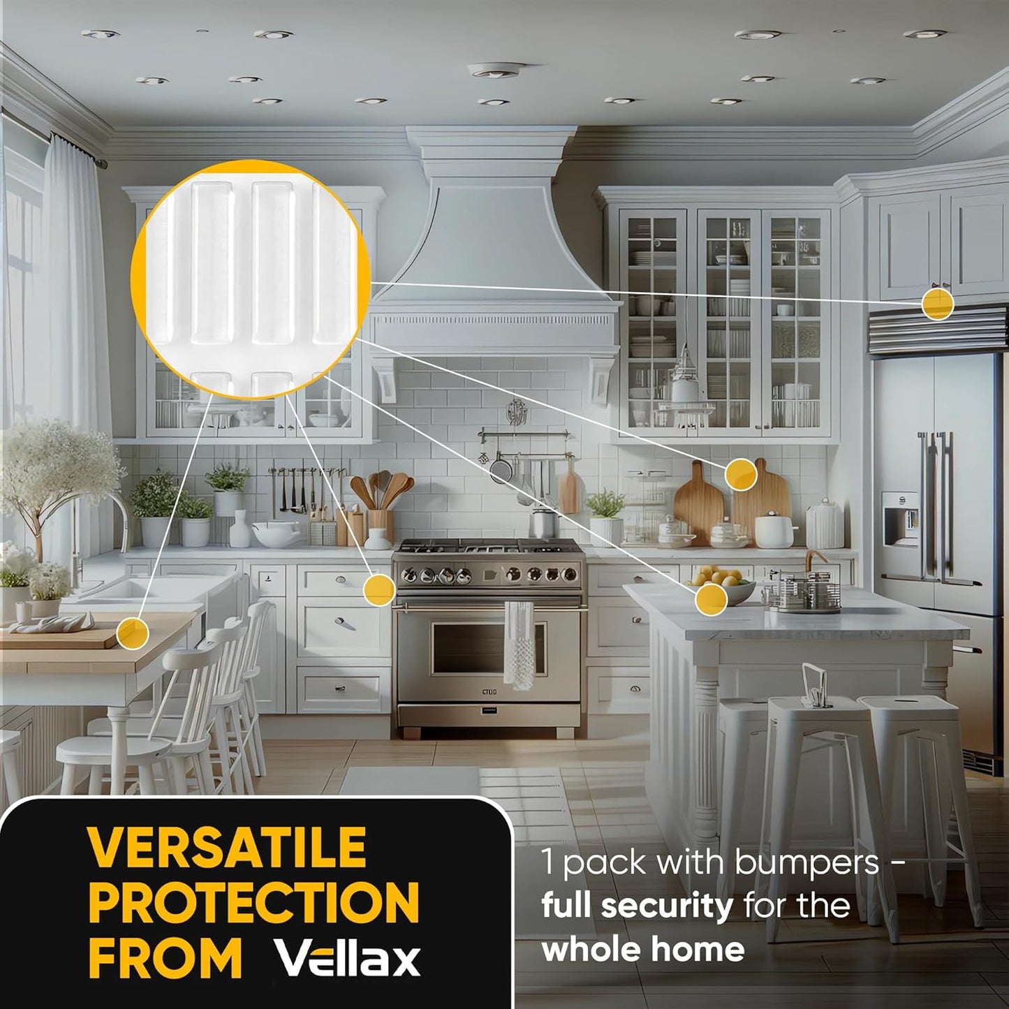 25 Door Slam Bumper Bars – Self-Adhesive Silicone Silencer Strips, Anti-Slam Noise Dampening Pads for Doors, Closets, Furniture, Soft Close Rattle Stopper, Door Protector – Vellax