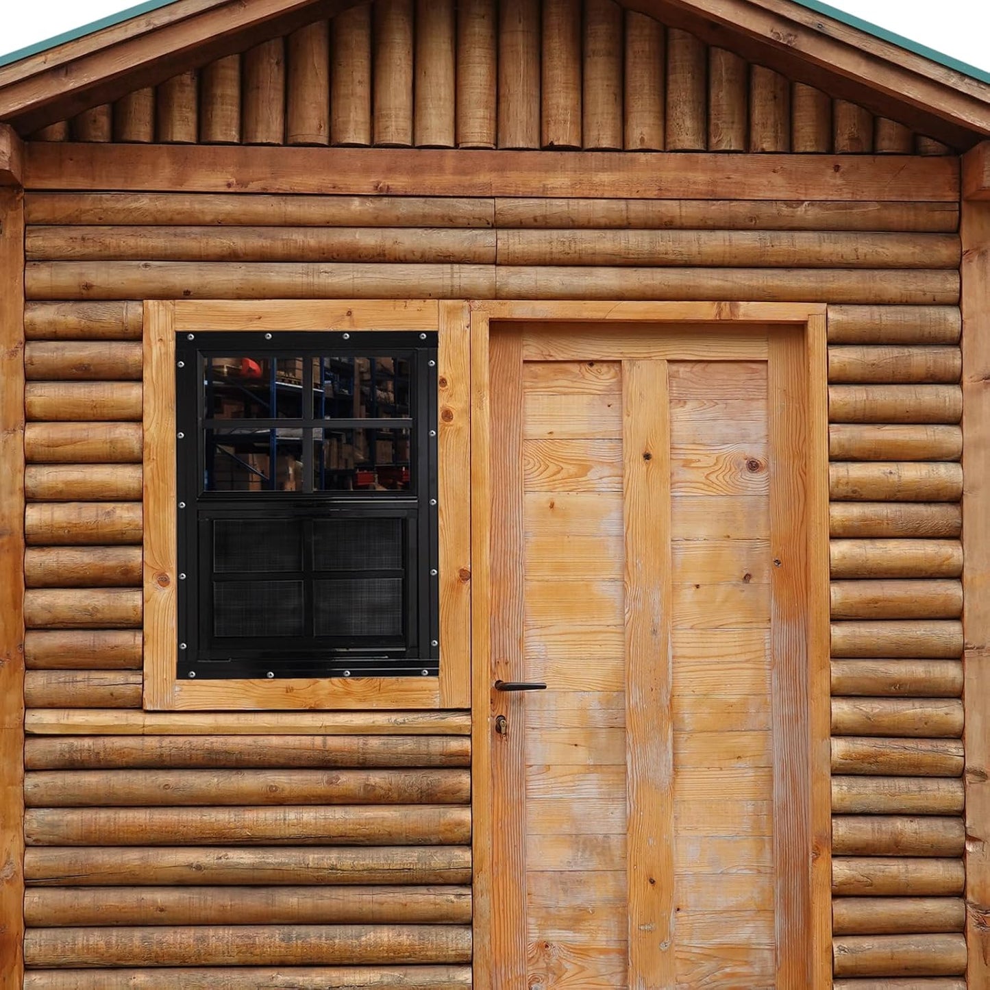 NeatiEase Upgraded Shed Windows 2 Pack, 14" x 21" Windows with Tempered Glass and Stainless Steel Screen for Shed, Chicken Coop, Playhouse, Household, Garage(Black)