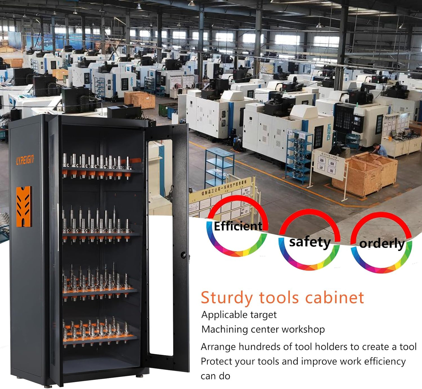 BT50 CNC Tool Cabinet, CAT50 Multi-Purpose CNC Tool Rack, Mass Storage CNC Tool Holder Storage Chests, Large Capacity CNC Tool Holder Cabinet for Warehouse Workshop Use