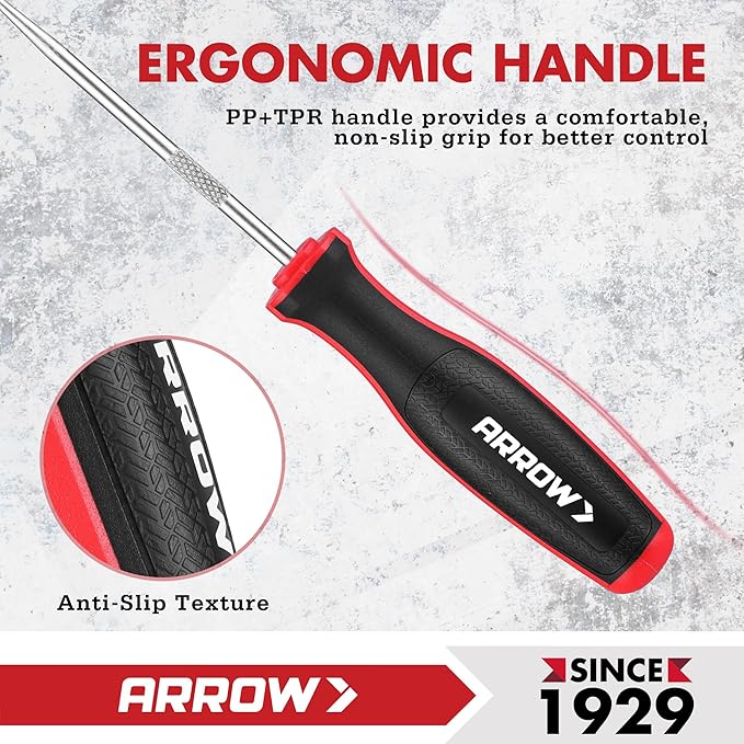 ARROW 4-Piece Precision Hook and Pick Set with Pouch, Mini Pick Tool Set for Automotive Mechanic, O-Ring Removal Tool, Oil Seal, Gasket Remover, Hose Puller Hooks