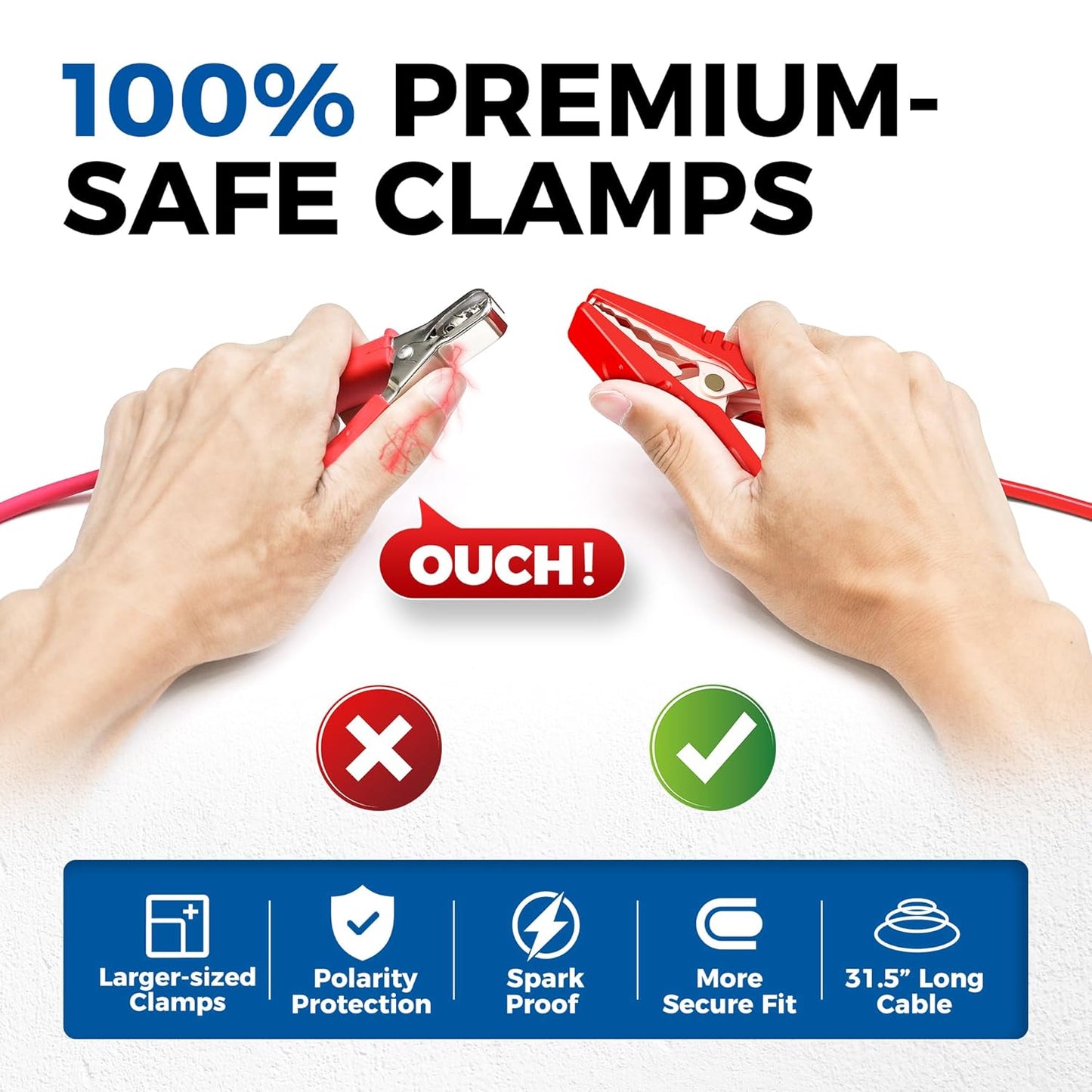 Car Battery Tester 12V 24V 100-2000CCA Lead-Acid Battery, TOPDON BT300P Alternator Tester, Load Tester, with Built-in Printer, Spark Free Metal Clamps, Automatic Reverse Polarity Protection