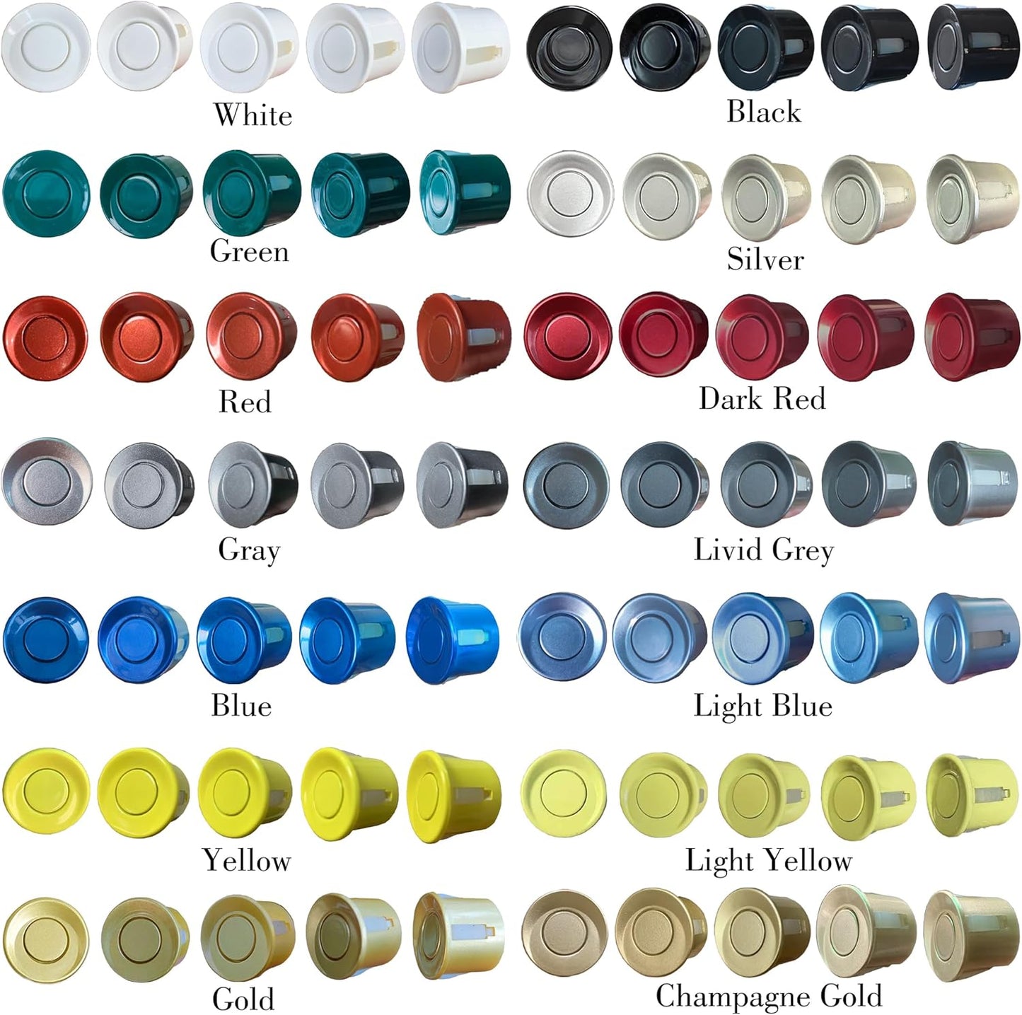 Parking Sensor Kit Backup Sensor Kit Reverse Sensor for Car 16 Color Options for Probes Adjustable Alarm Volume Professional Sensore de Reversa para Carro Safe Driving Assistant LightYellow