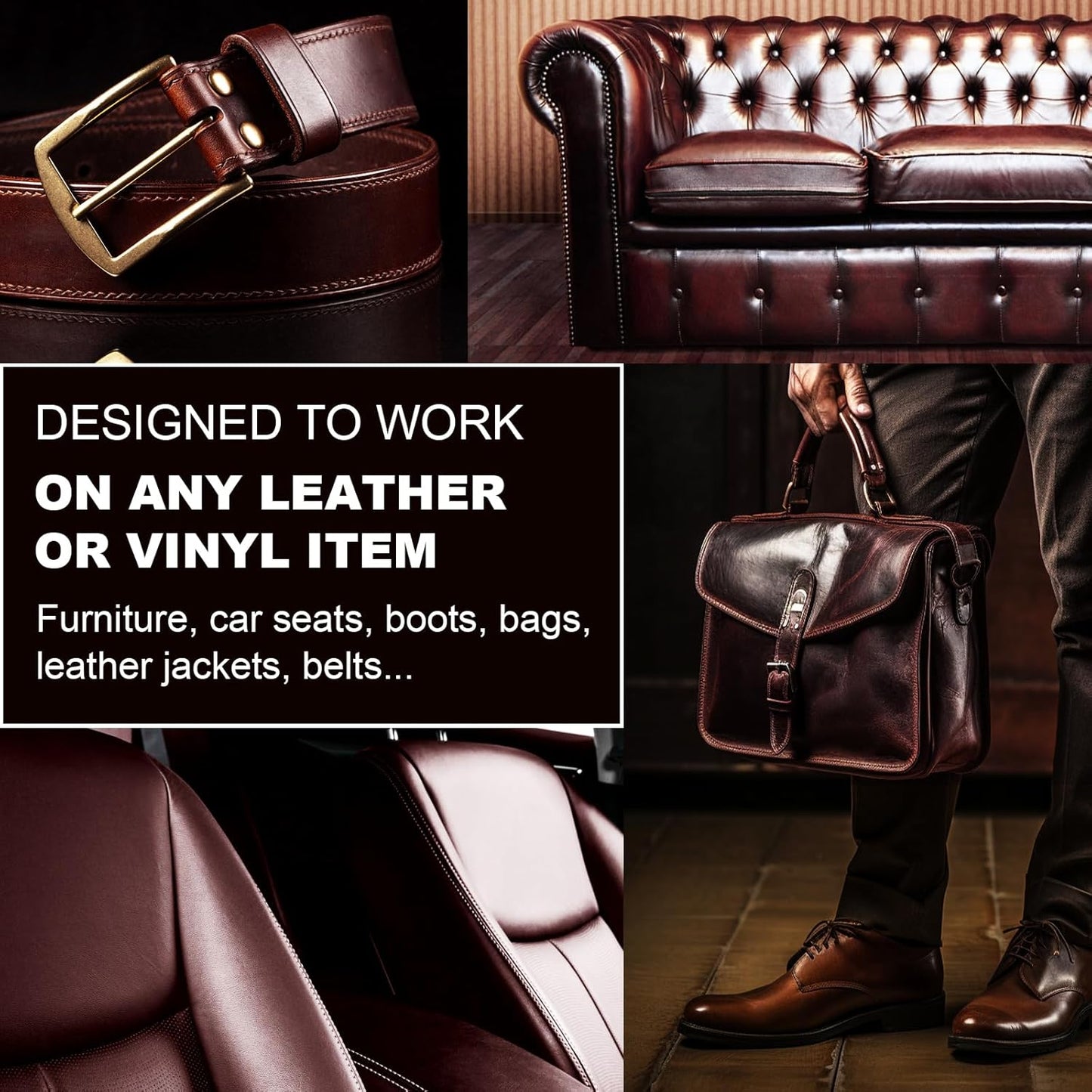 12oz Leather Recoloring Balm & 3.4oz Mink Oil Leather Conditioner kit,Black Leather Color Repair Kits for Couches, Leather Couch Paint Scratch Repair for Furniture Car Sofa Shoes Leather Dye