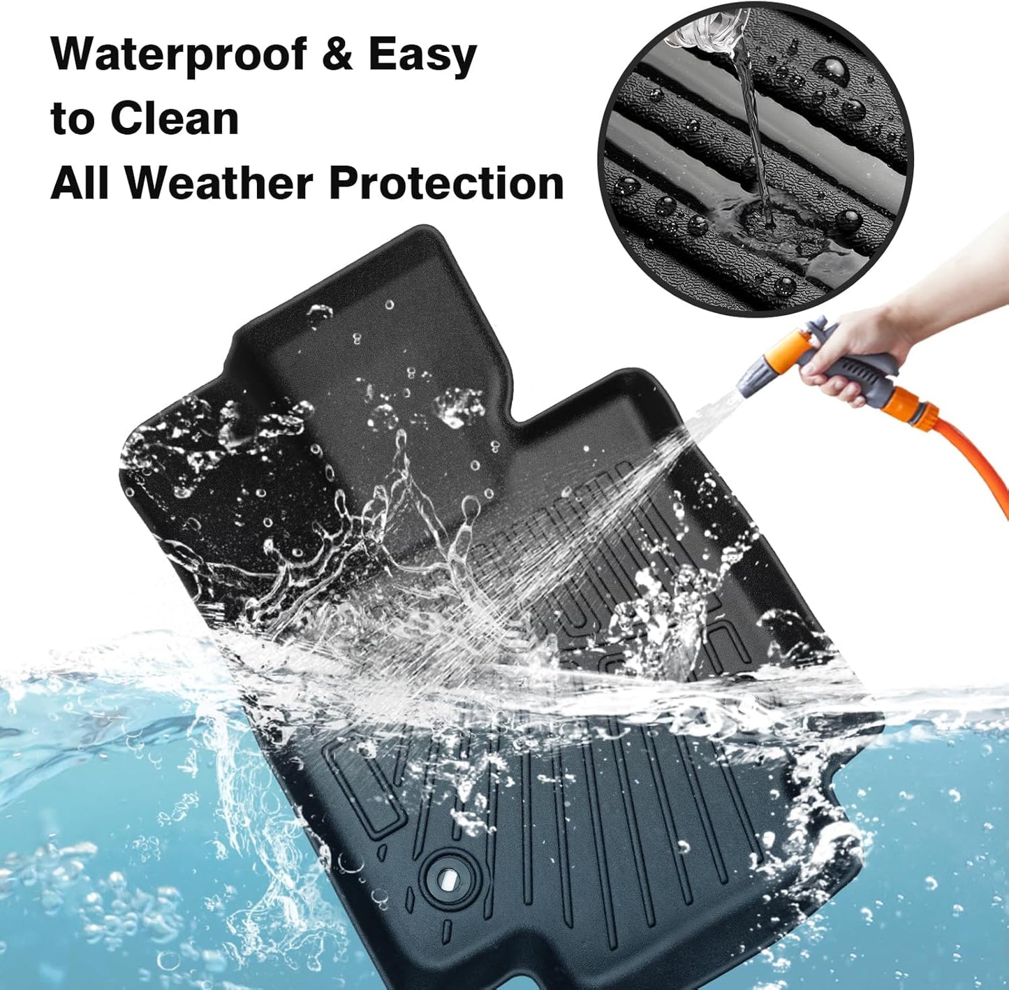 Powerty Floor Mats for 2023 2024 2025 Lexus RX RX350 RX350h RX500h (NOT for RX450h+ PHEV) Accessories All Weather Floor Liner 3D TPE 1st & 2nd Row Floor Mat Heavy-Duty Floor Liners