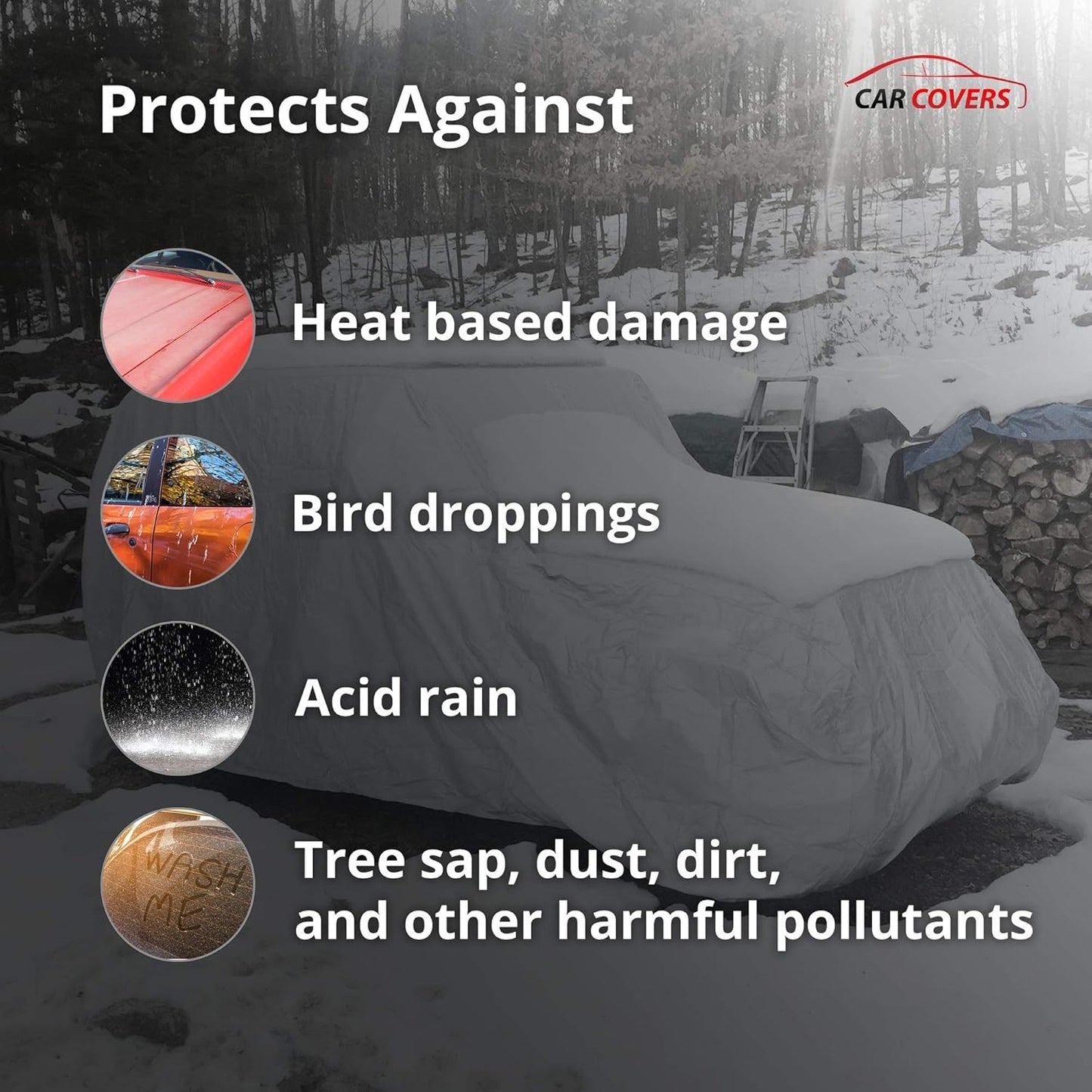 Car Covers Weatherproof Max Truck Cover & Warranty Compatible with Ford 1974-1989 F-100 Extended Cab, 8 with Camper Shell– Outdoor Cover, Prevents Theft with Cable Lock