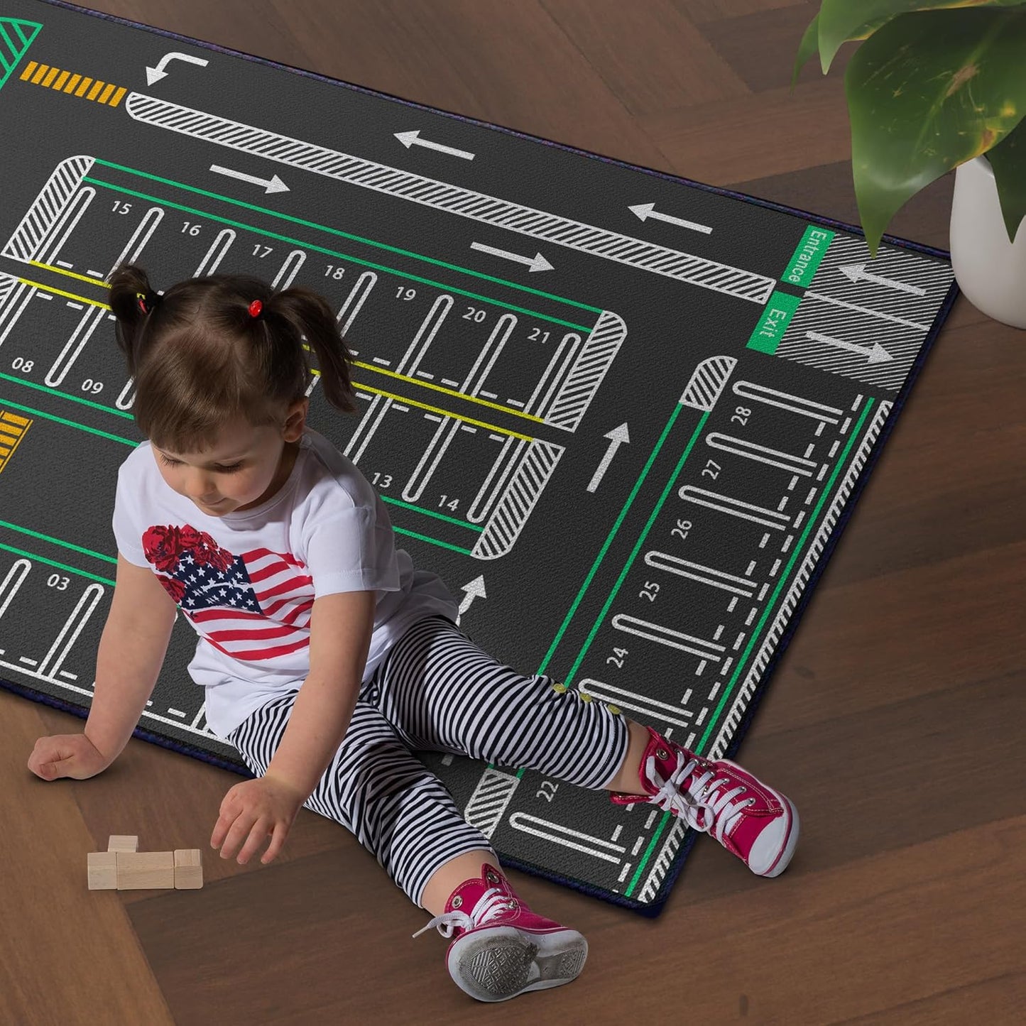 Play Rug for Playroom 59"x39" Traffic System Playmat Car Rugs for Toy Boys Carpet City Pretend Play Non-Slip Washable