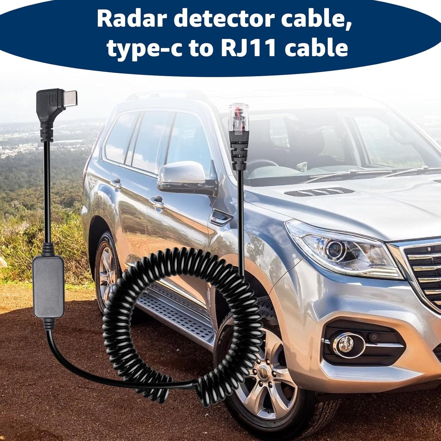 Radar Detector Cable with USB-C to RJ11 Plug Cord, 9.84Ft USB-C 5V-12V RJ11 Power Cord, for Uniden R1 R3 R7, Beltronics, Escort Passport 9500i, MAX360, Cobra, Radenso XP etc.